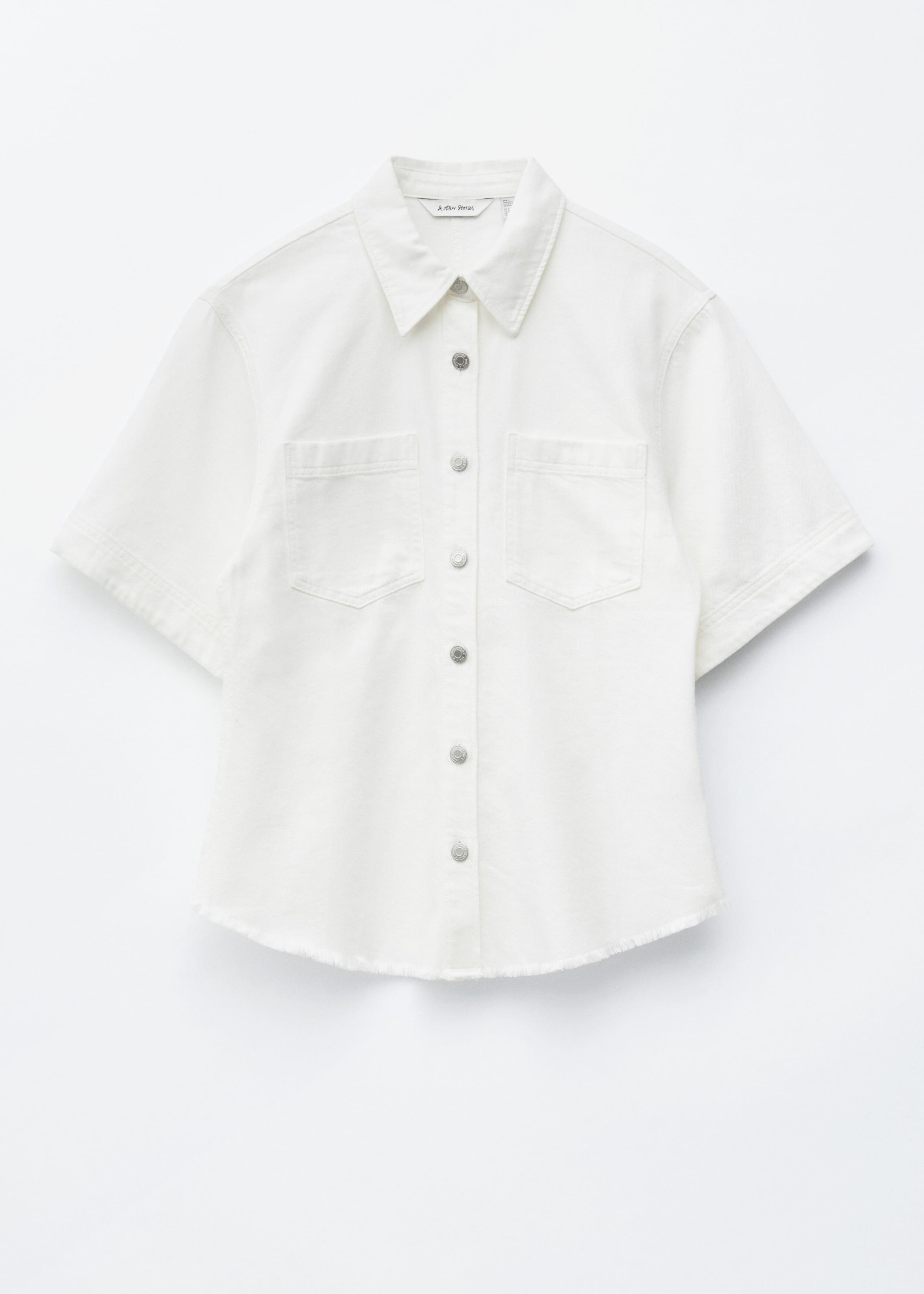 Relaxed Short-Sleeve Denim Shirt