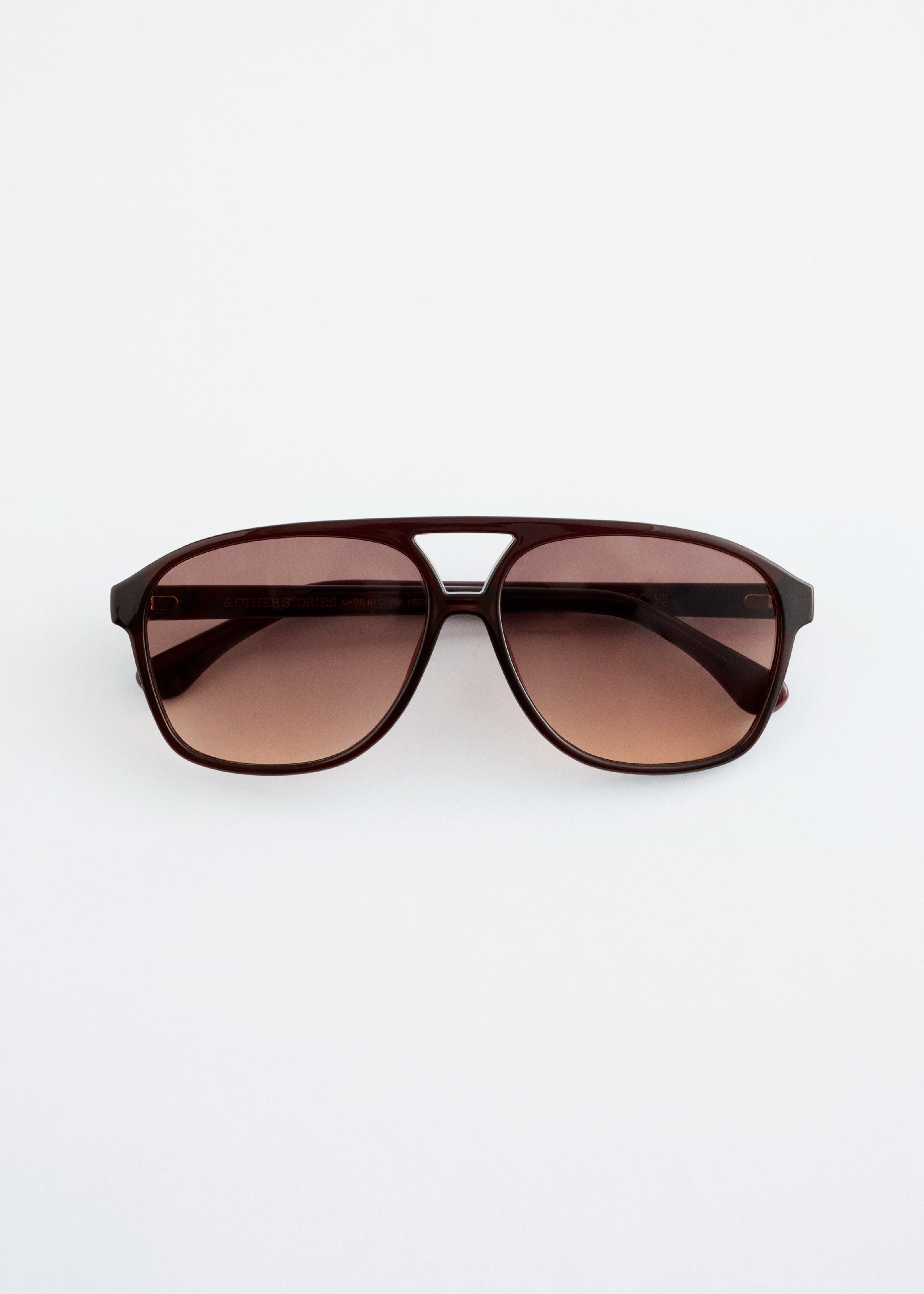 Oversized Aviator Sunglasses - Dark Brown/White/Transparent/Brown/Yellow/Khaki Green