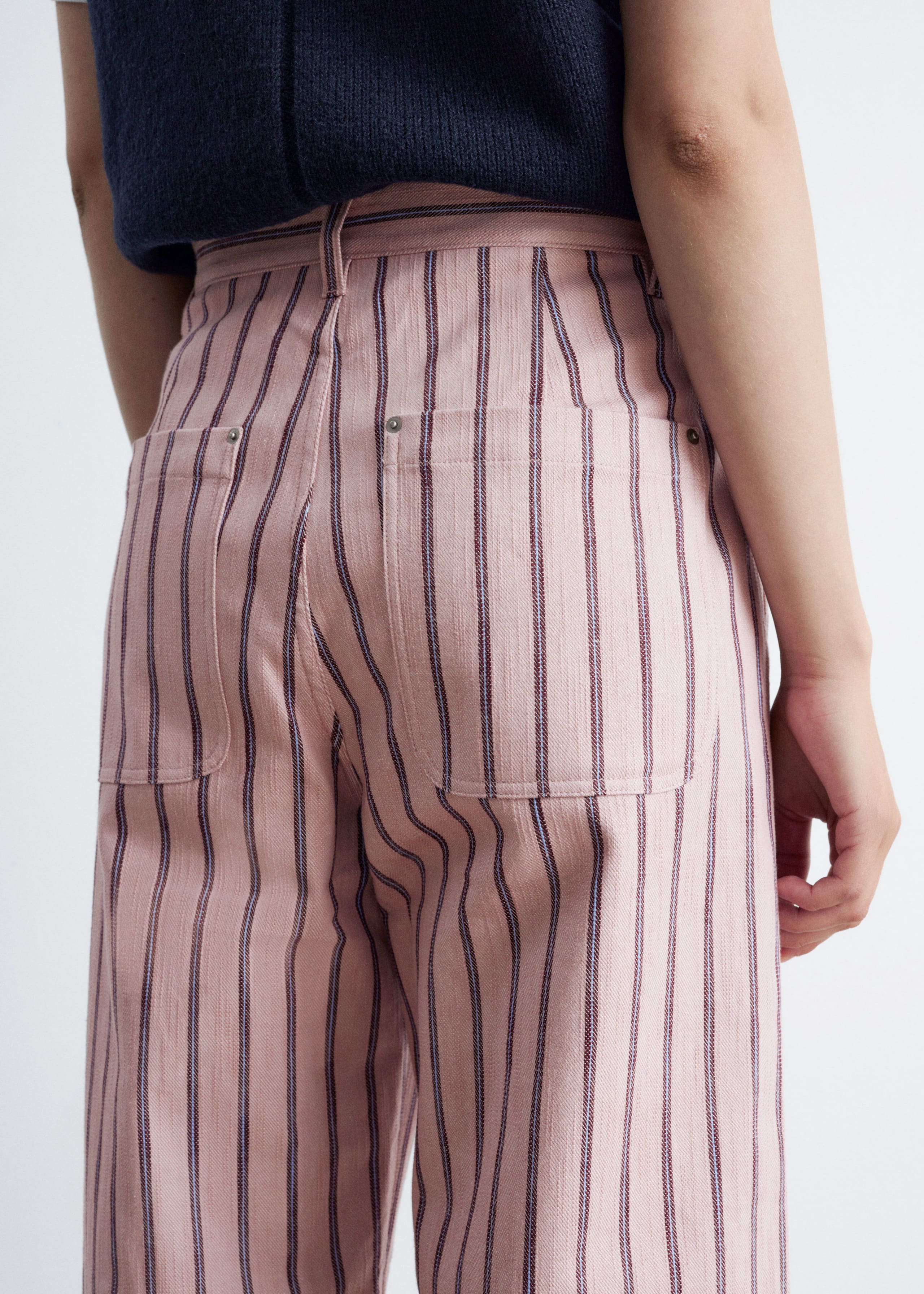 Image of Striped Cotton Trousers