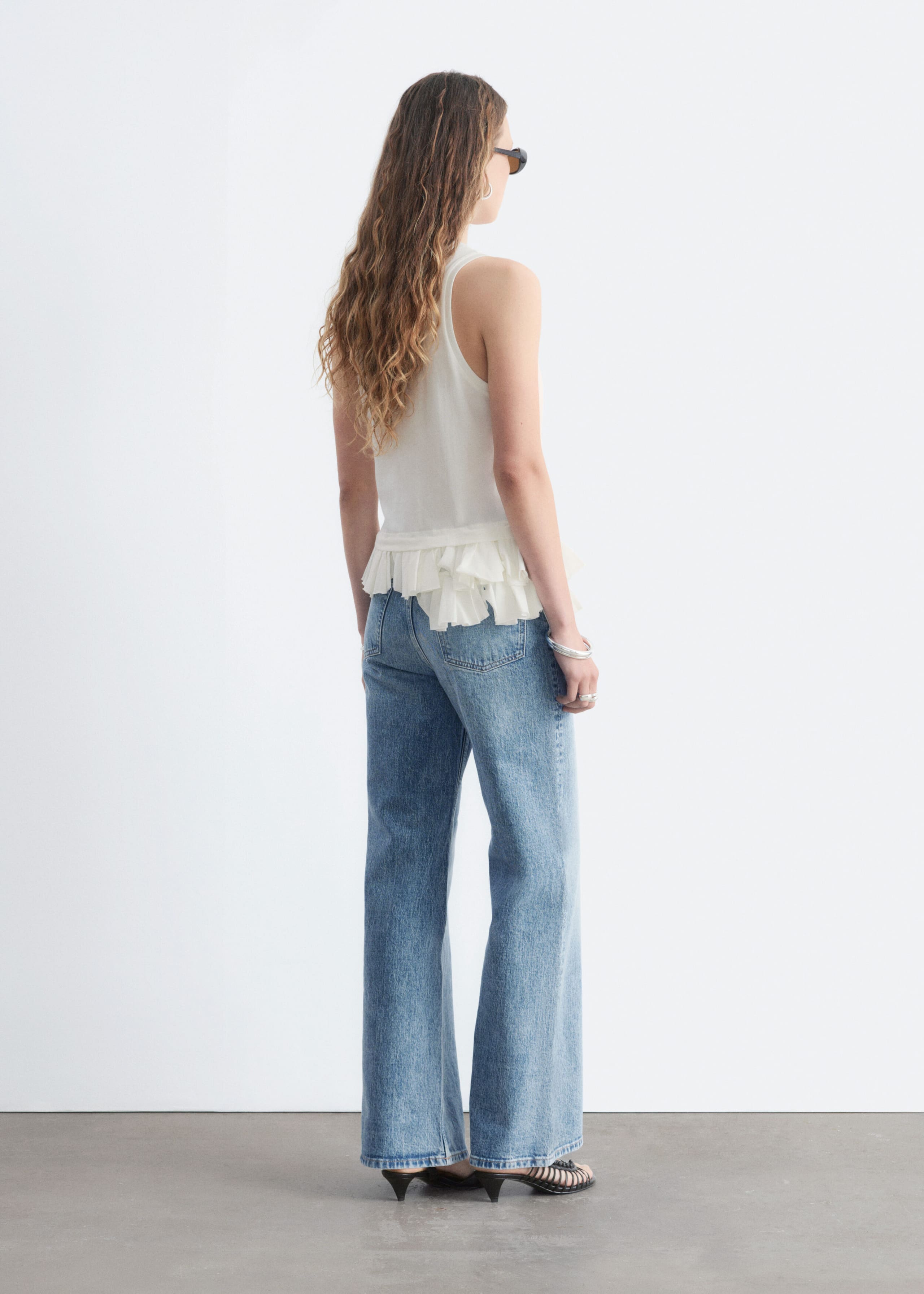 Débardeur à plis creux - Blanc - Lookbook