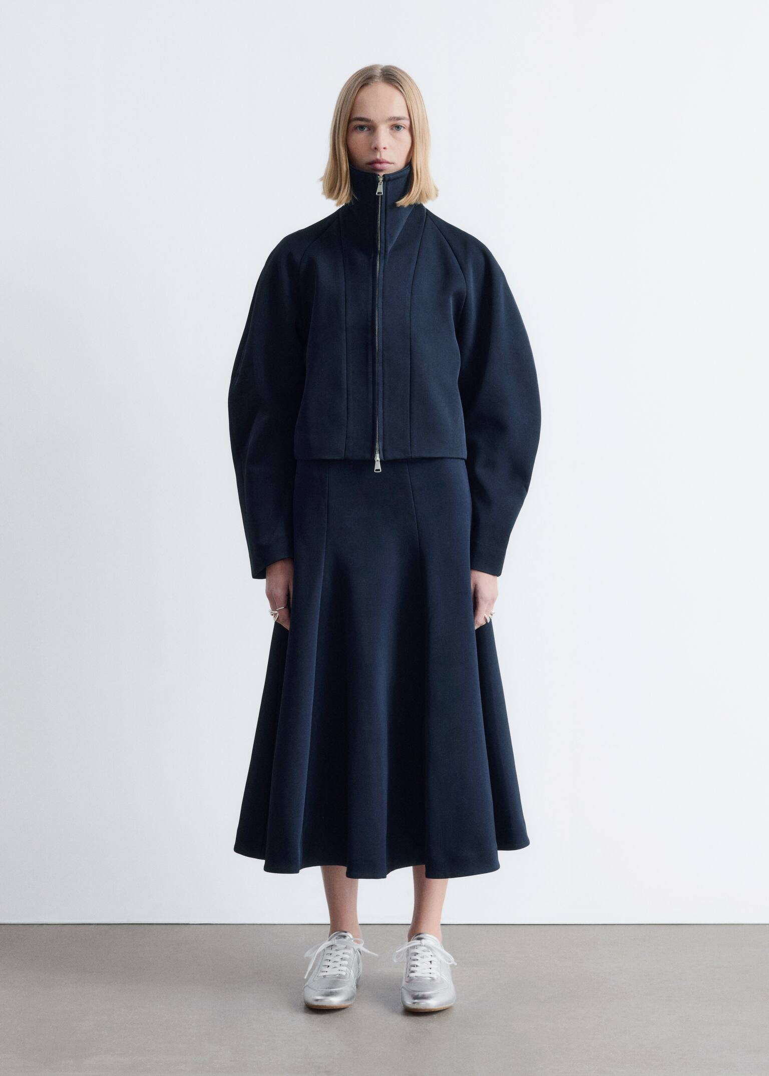 Jacke mit skulpturalen Ärmeln - Navyblau - 9