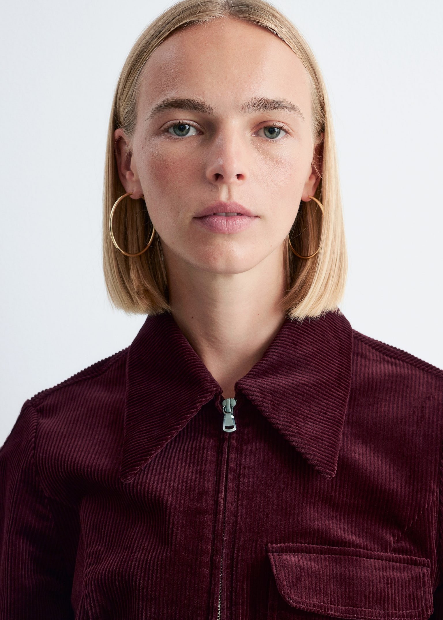 Belted Corduroy Jumpsuit - Burgundy/Verde închis - 7