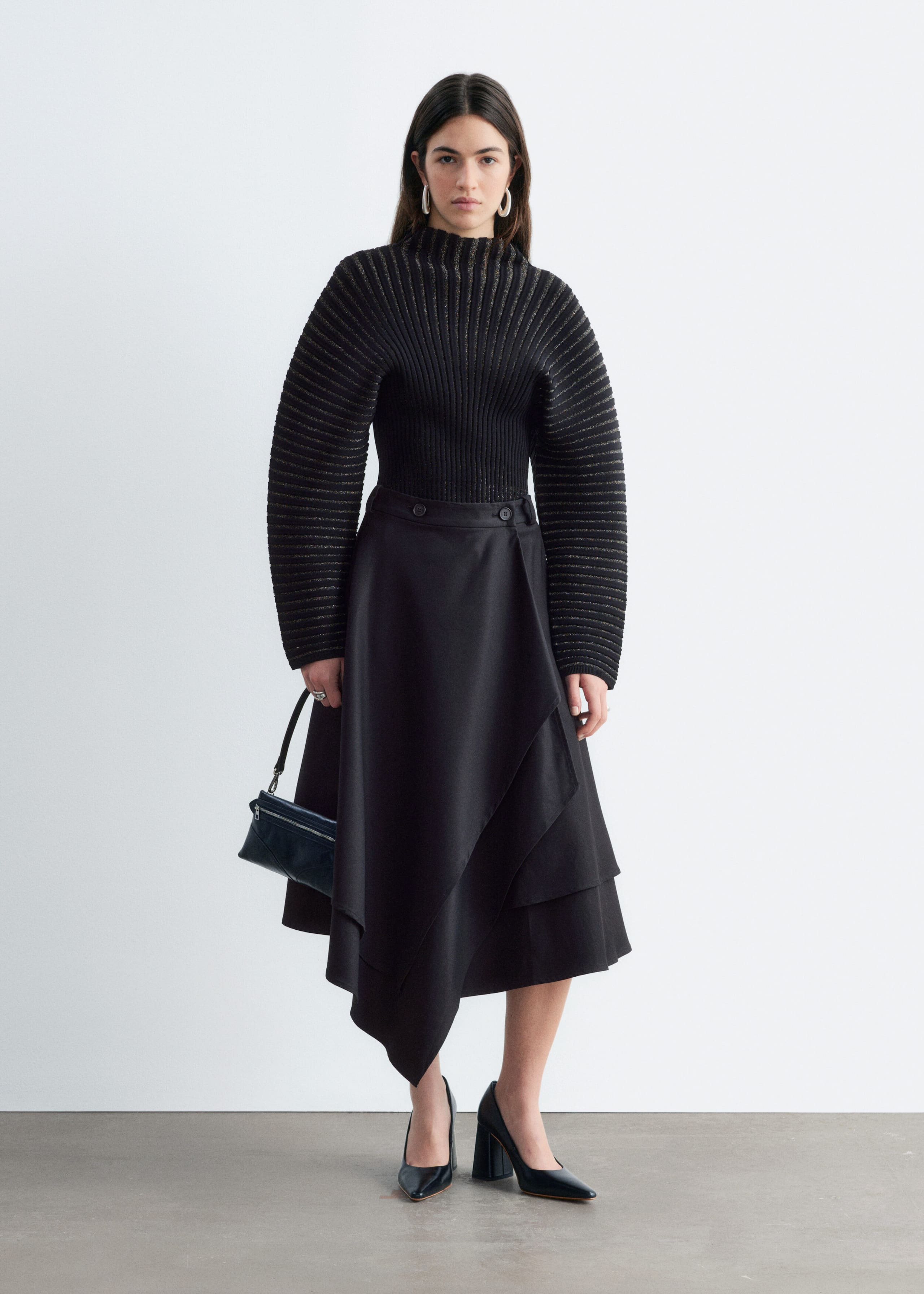 Silver-Rib Jumper - Black/Grey - Lookbook