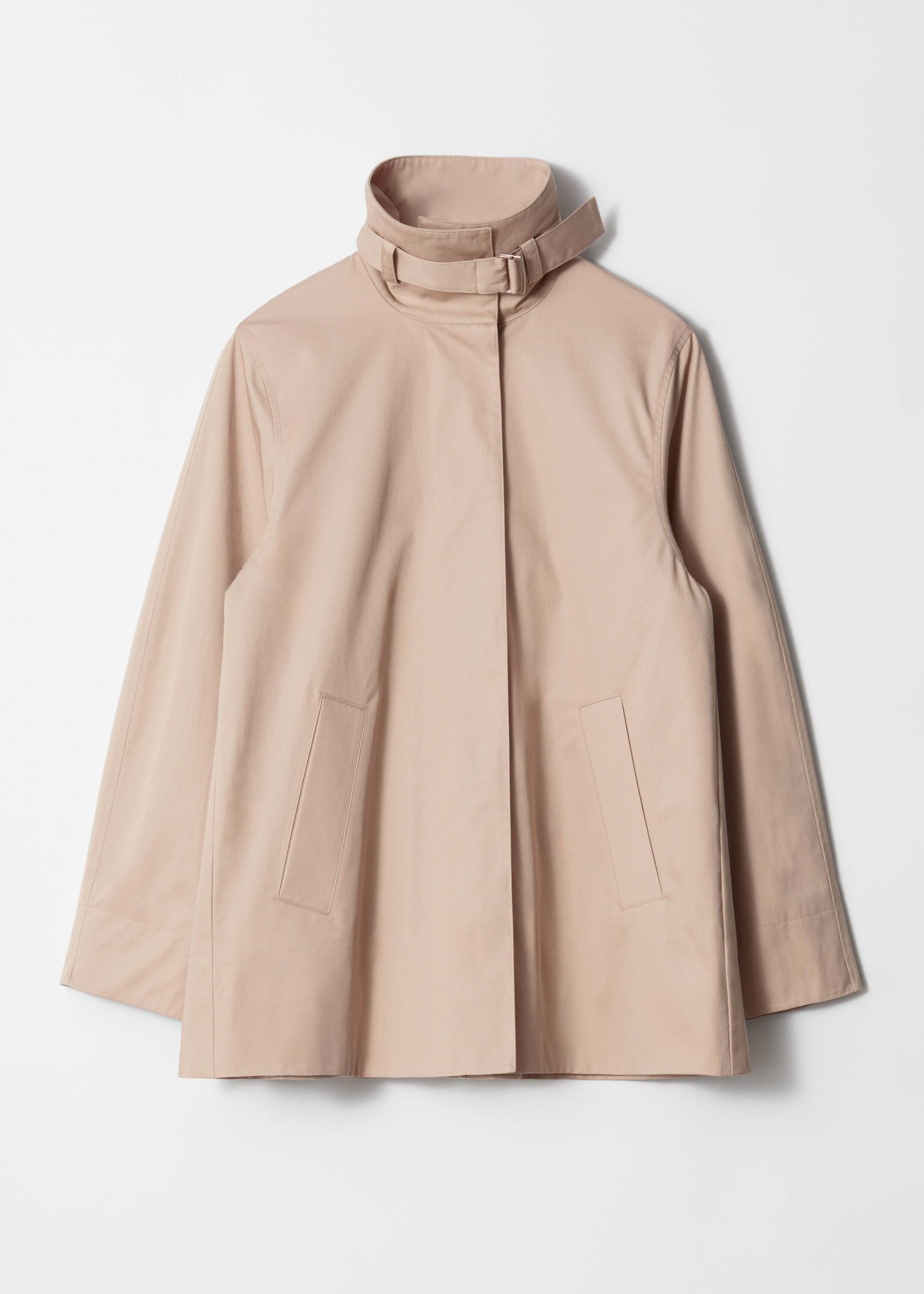 Visa större bild: A-linjeskuren jacka med hög krage - Beige - DAM | H&M FI 6