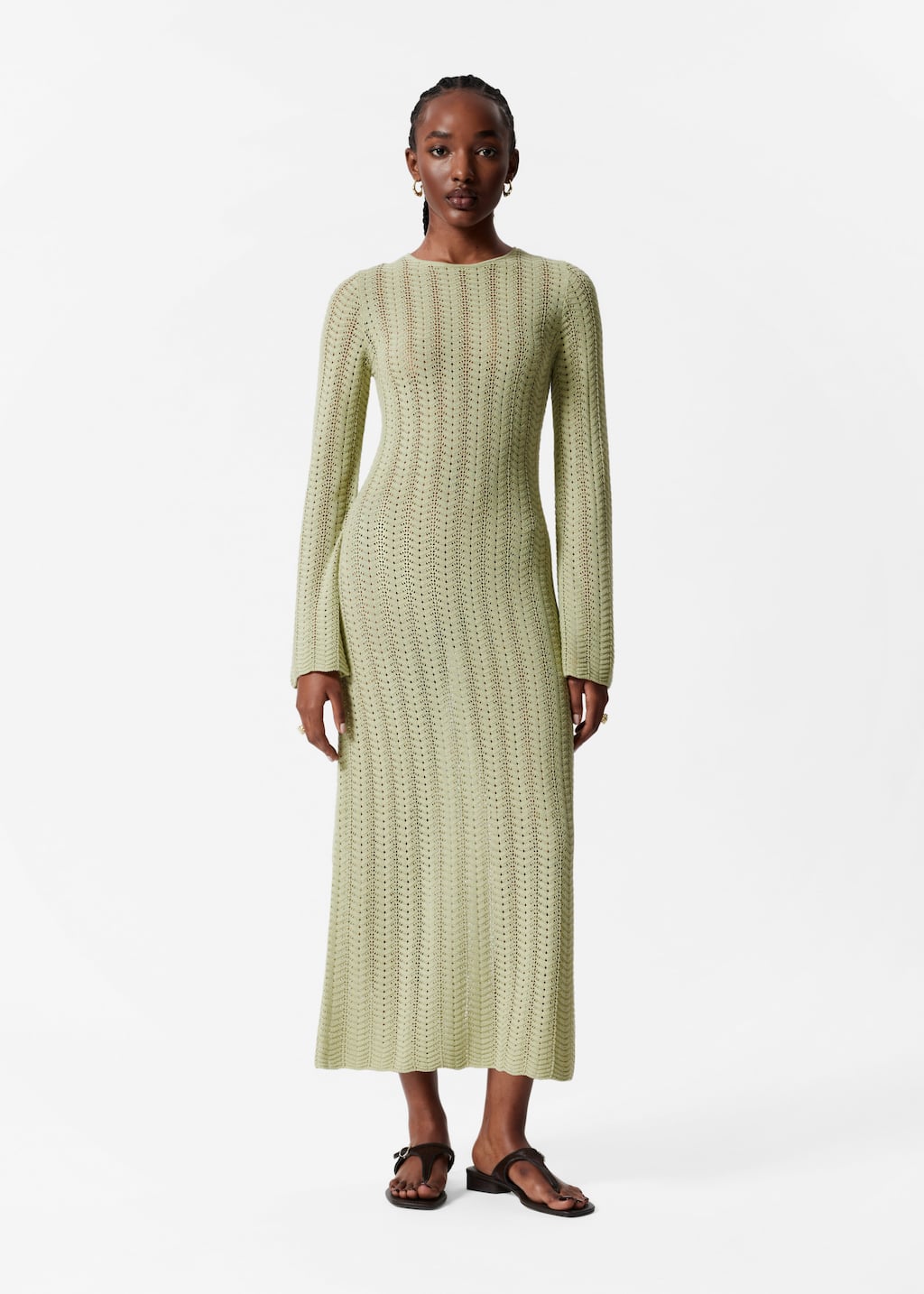 Image of Robe midi en maille pointelle