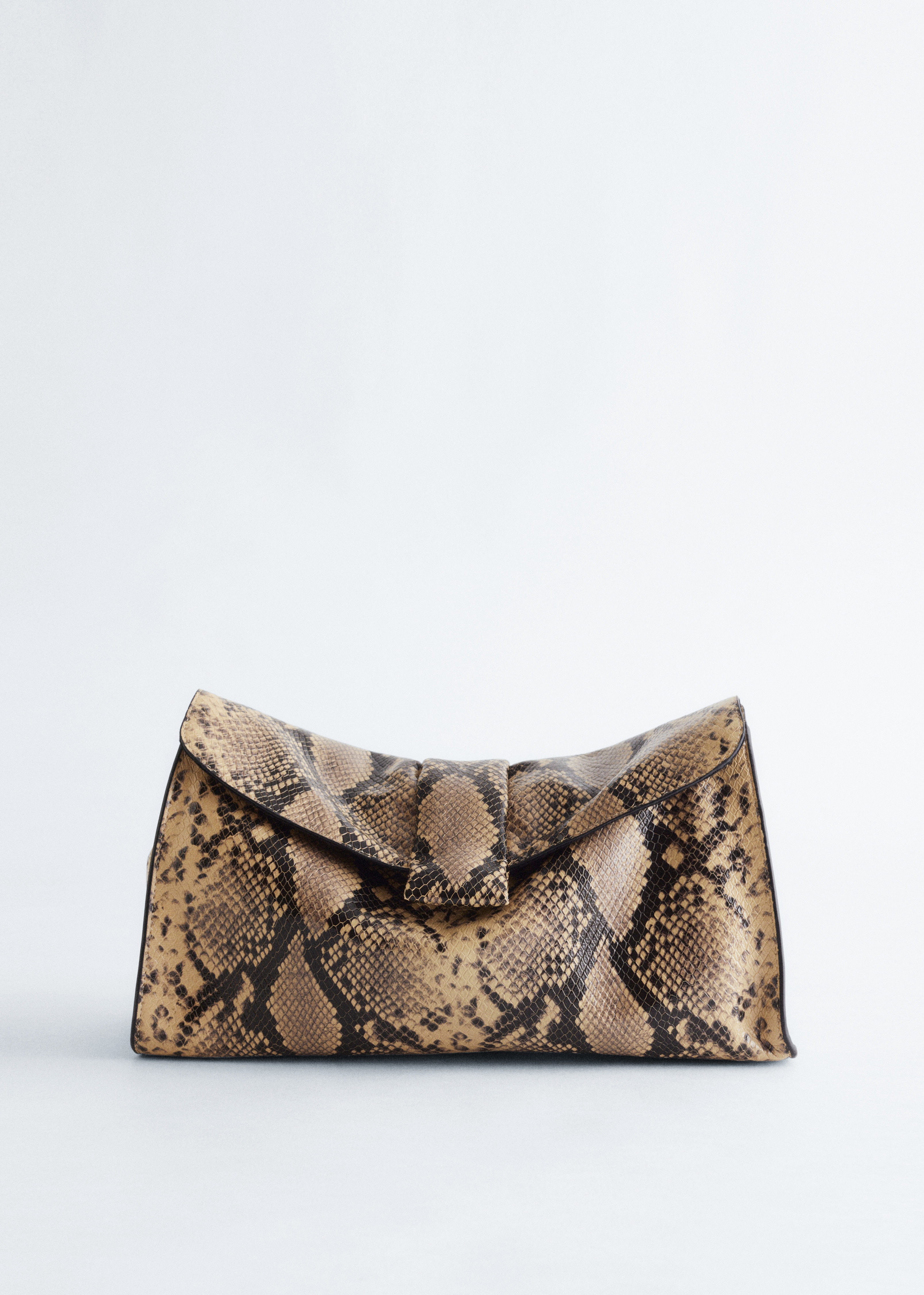 Clutch in morbida pelle - Motivo serpente beige/Talpa/Motivo serpente marrone scuro/Nero