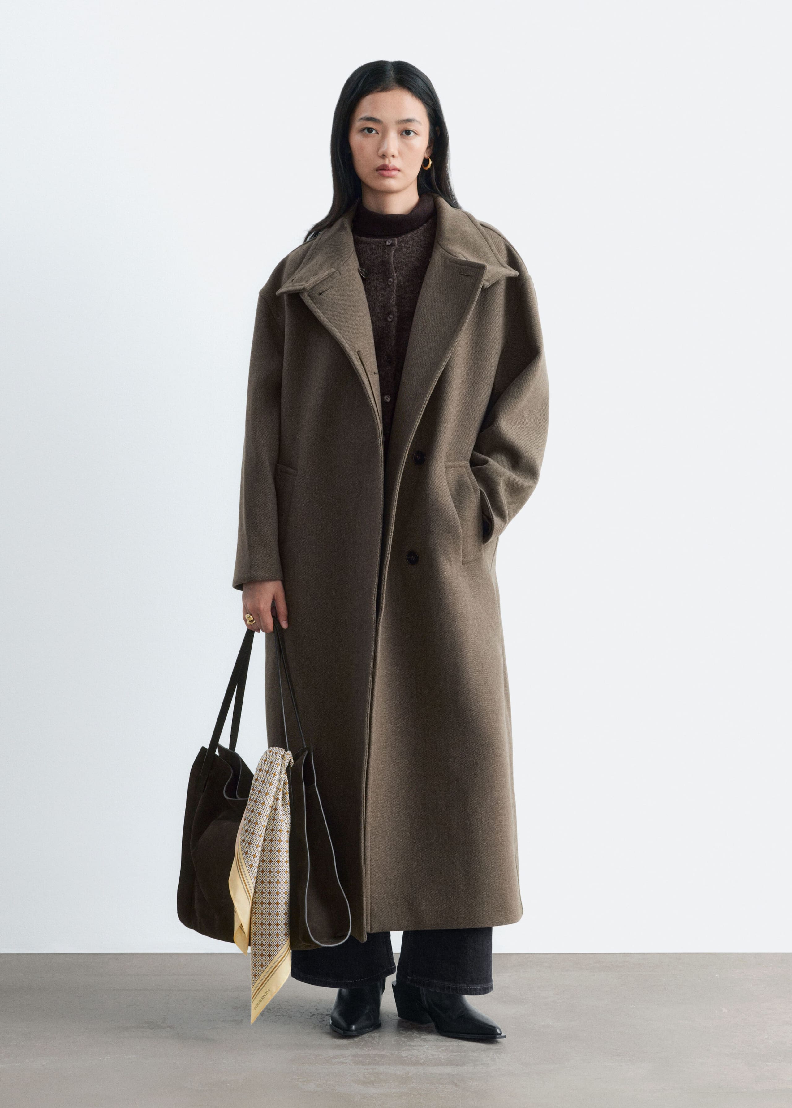 Oversized Coat - Brown - Lookbook