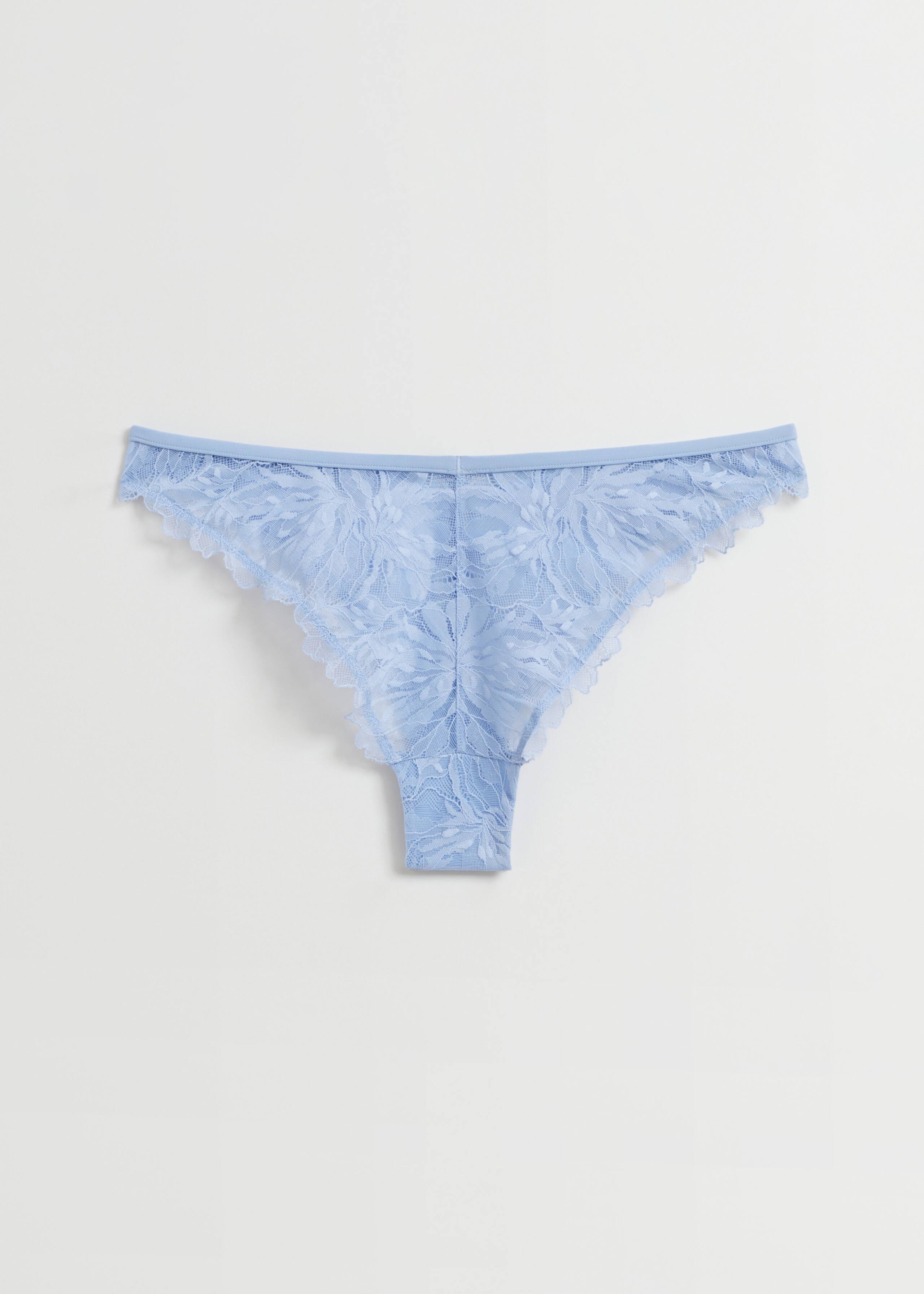 Floral Lace High-Leg Briefs - Light blue - Natura morta
