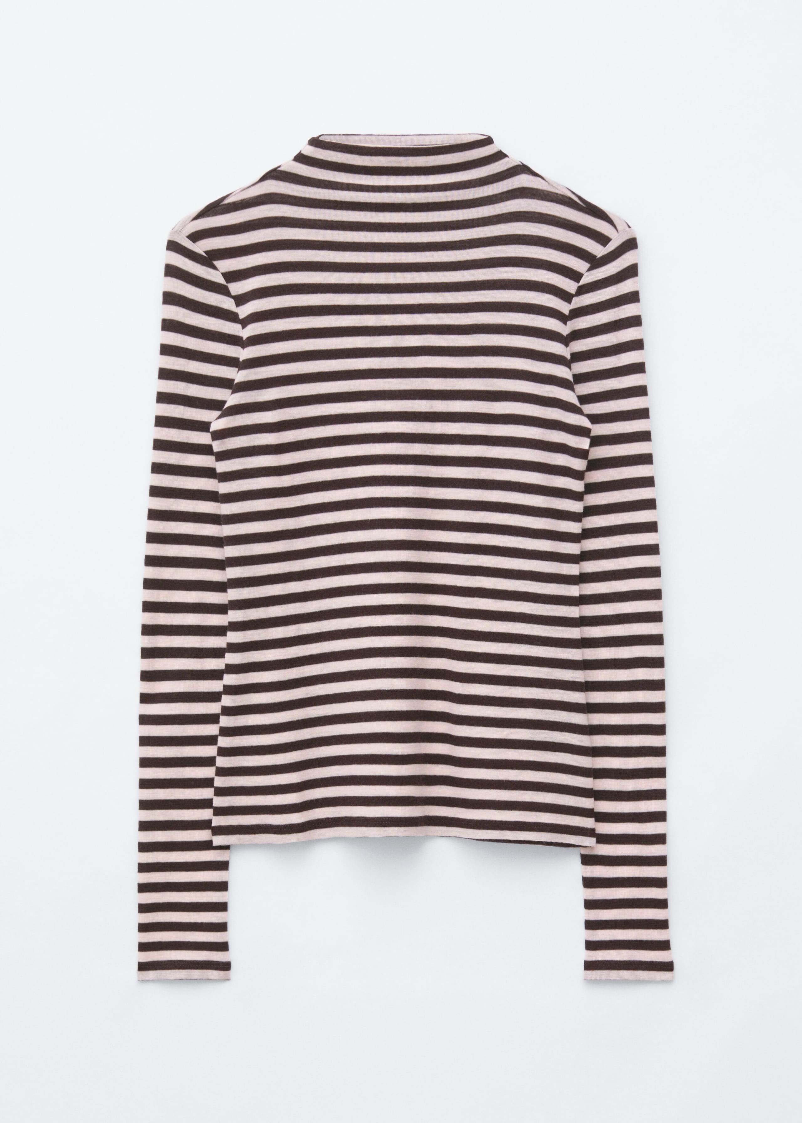 Wool Mock-Neck Top - Light Pink/Brown - Still Life