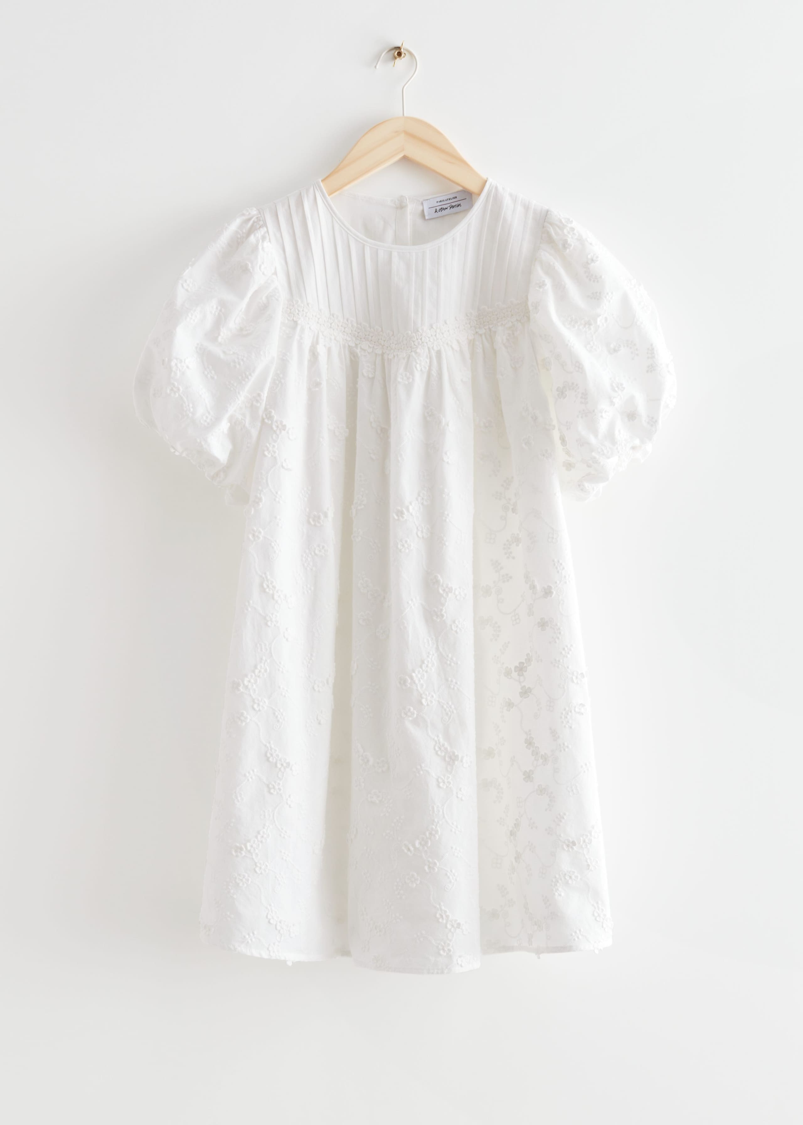Voluminous Puff Sleeve Mini Dress - White - Still Life