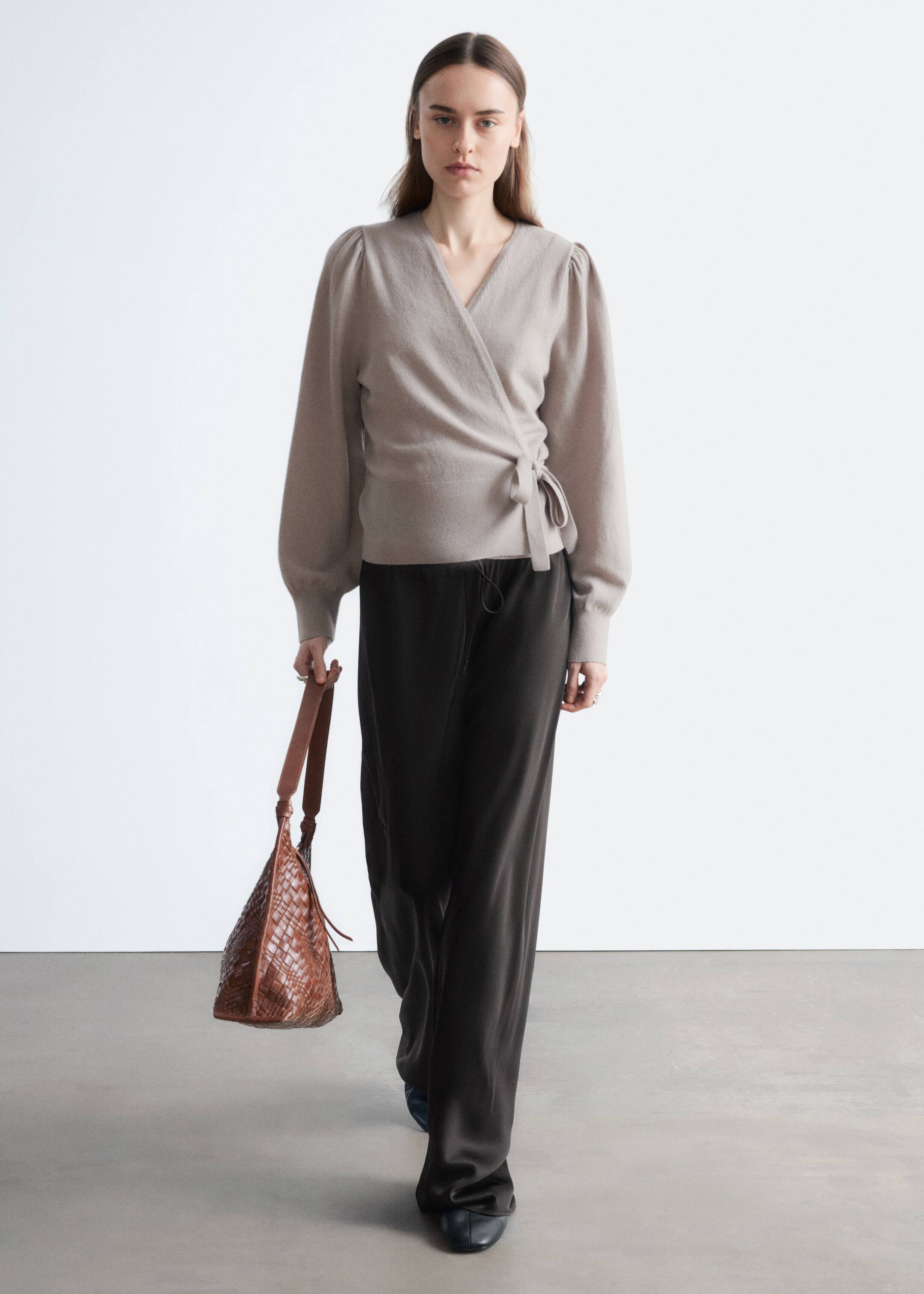 Ver imagem maior: Casaco de malha de lã merino - Bege acinzentado claro - SENHORA | H&M PT 3