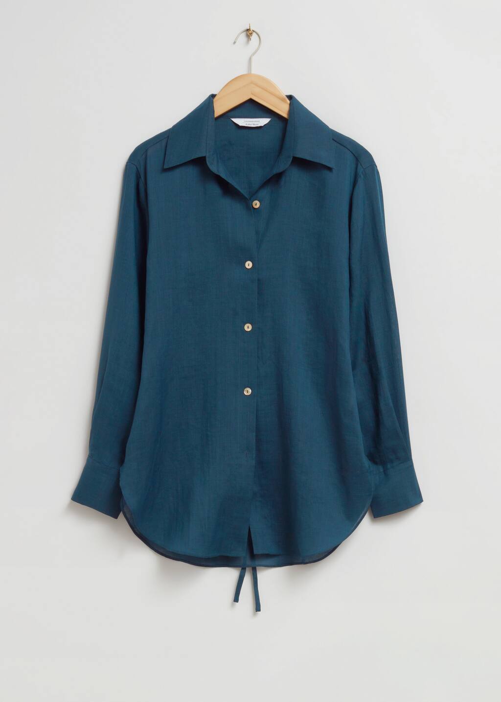 Loose-FitBack-TieDetailShirt - Dark Blue - Natura morta