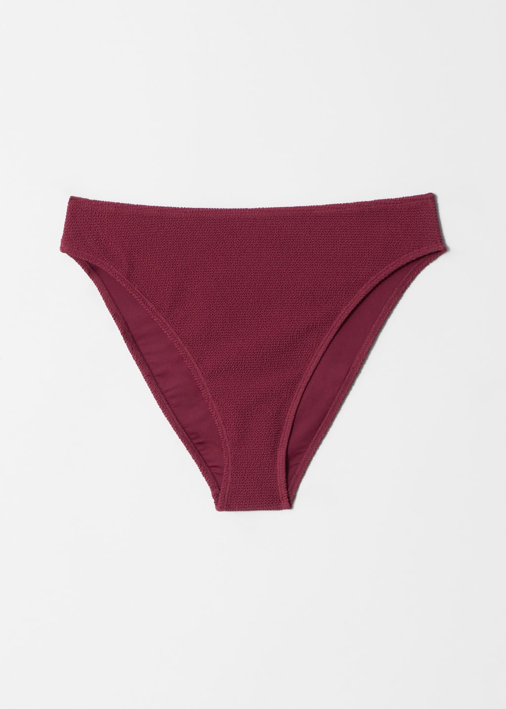 Image of Strukturierte, hoch sitzende Bikinihose