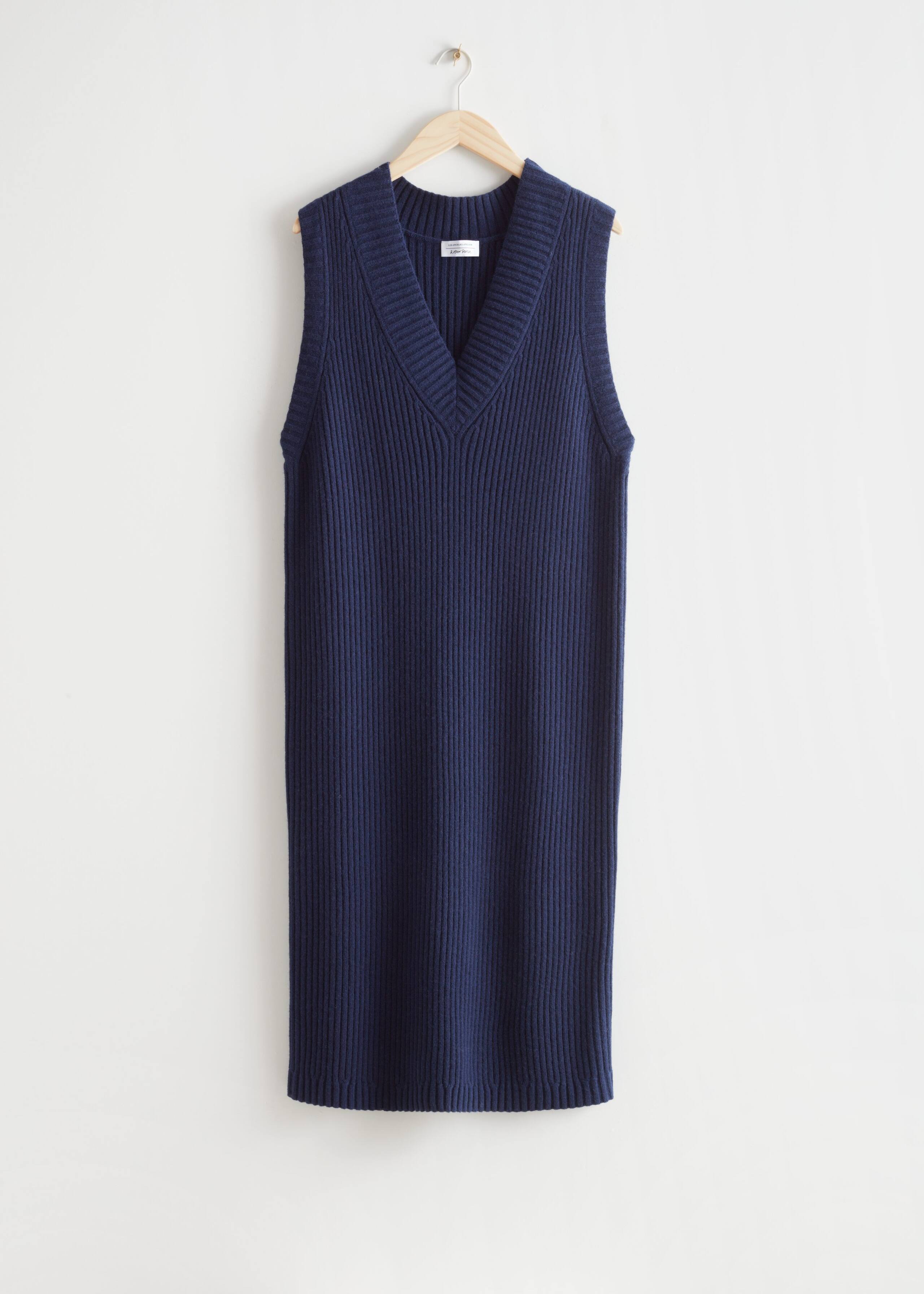 Sleeveless Midi Knit Dress - Dark Blue - Still Life