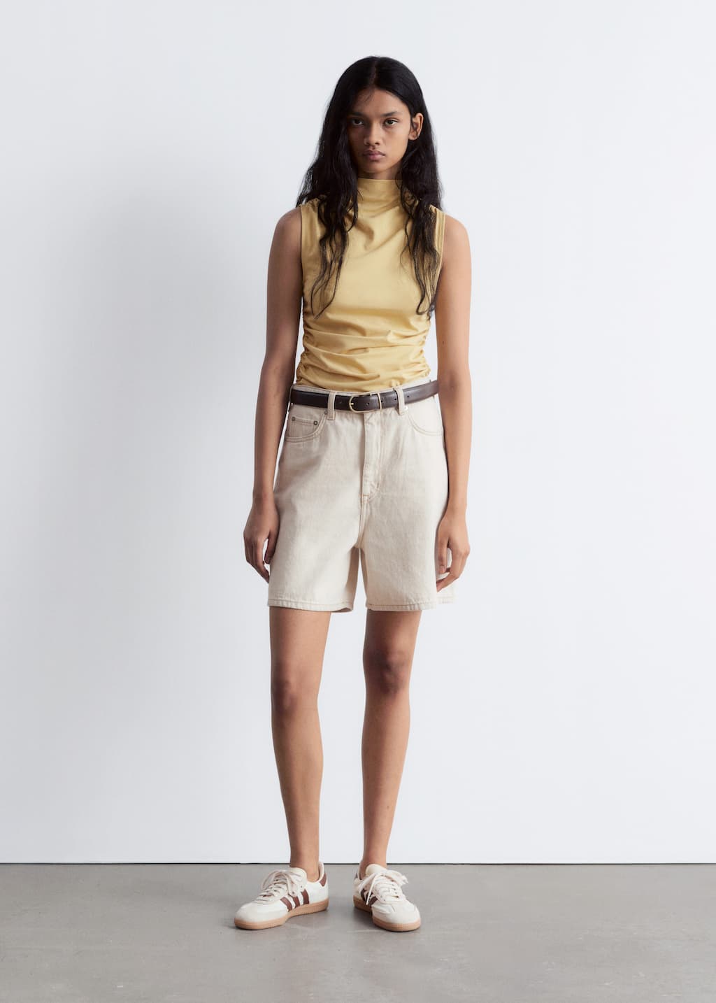 Image of Sleeveless Mock-Neck Top