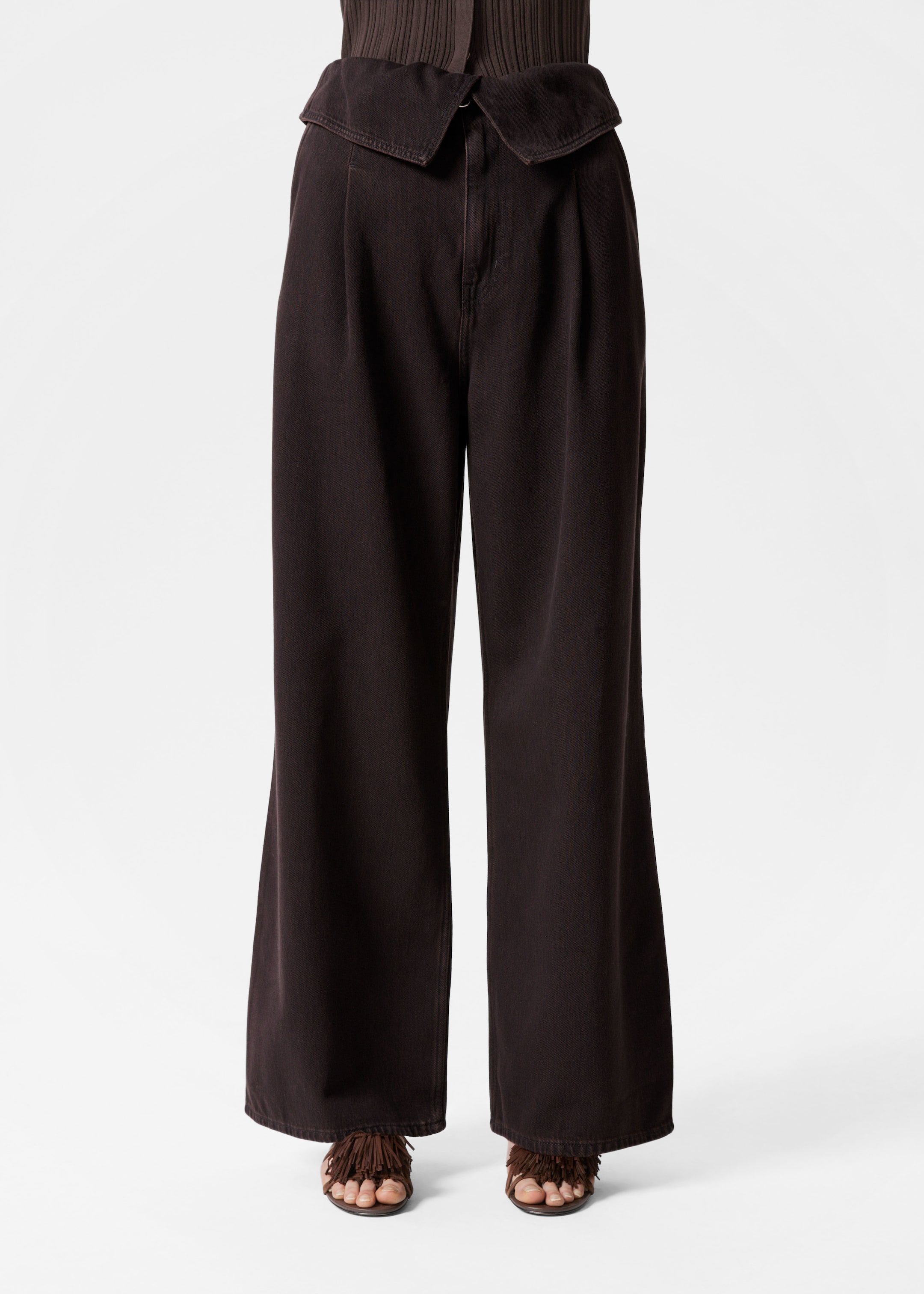 View larger image: Wide-Leg Paperbag Jeans - Dark brown - Ladies | H&M GB 2