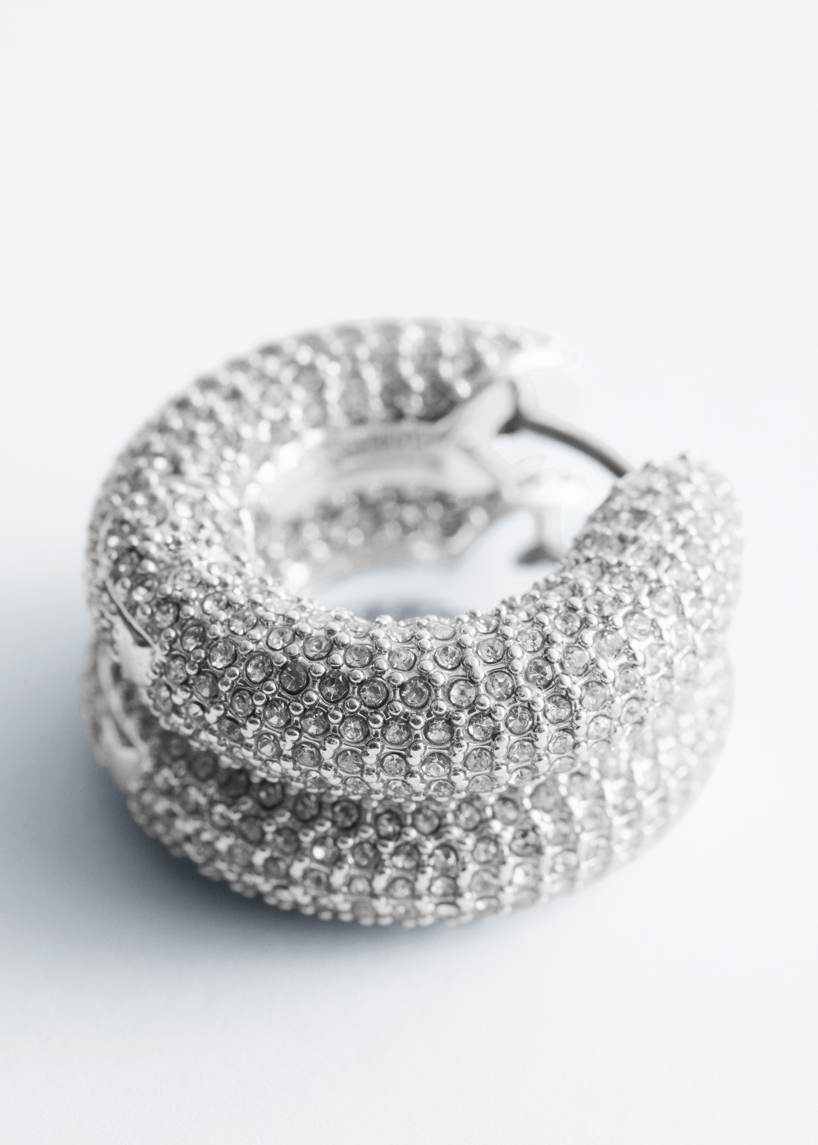 Crystal Hoop Earrings - Prateado/Dourado