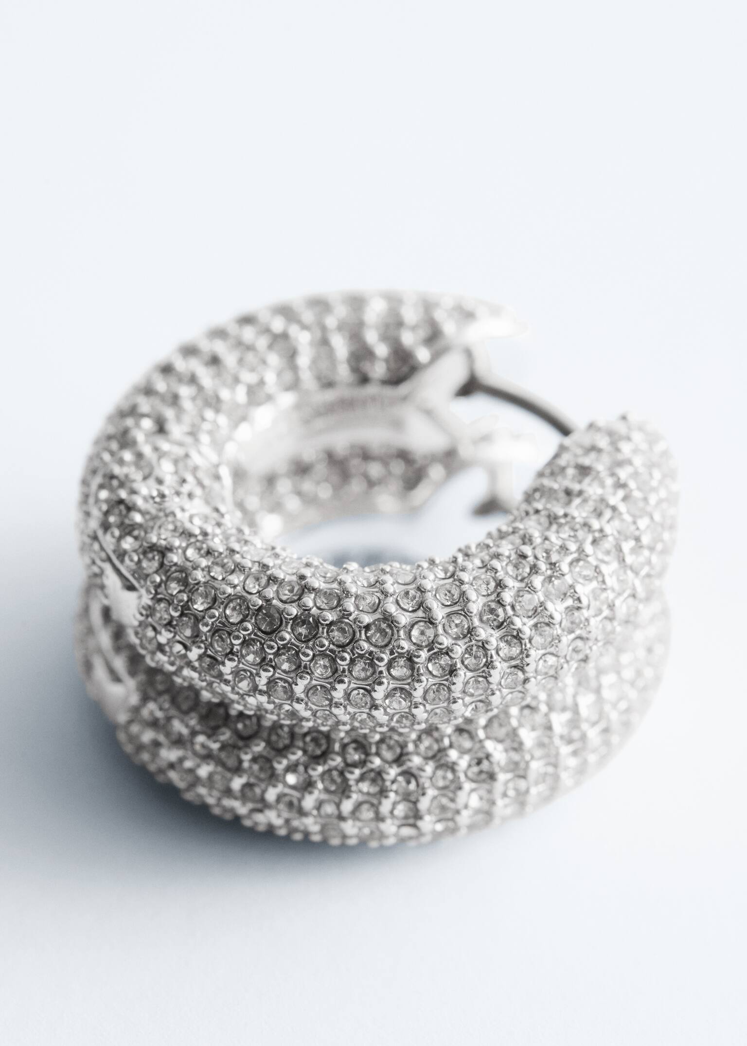 Crystal Hoop Earrings - Silver/Zlato - 2