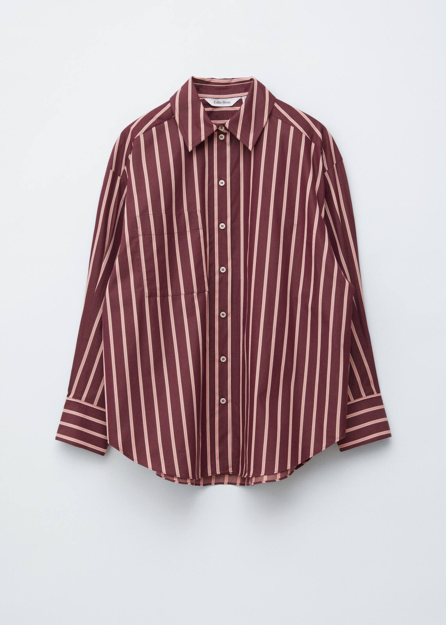 Chemise oversize - Rouge foncé/Rose/Rayures blanches/marron - 2
