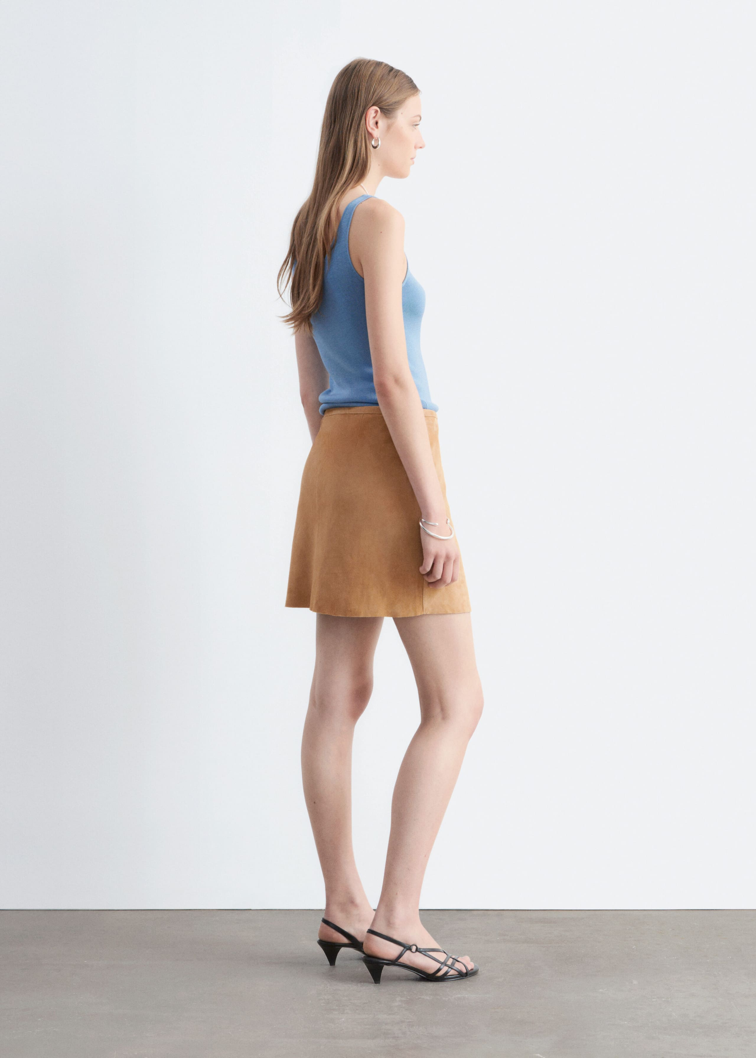 Minikjol i mocka – Beige – lookbook