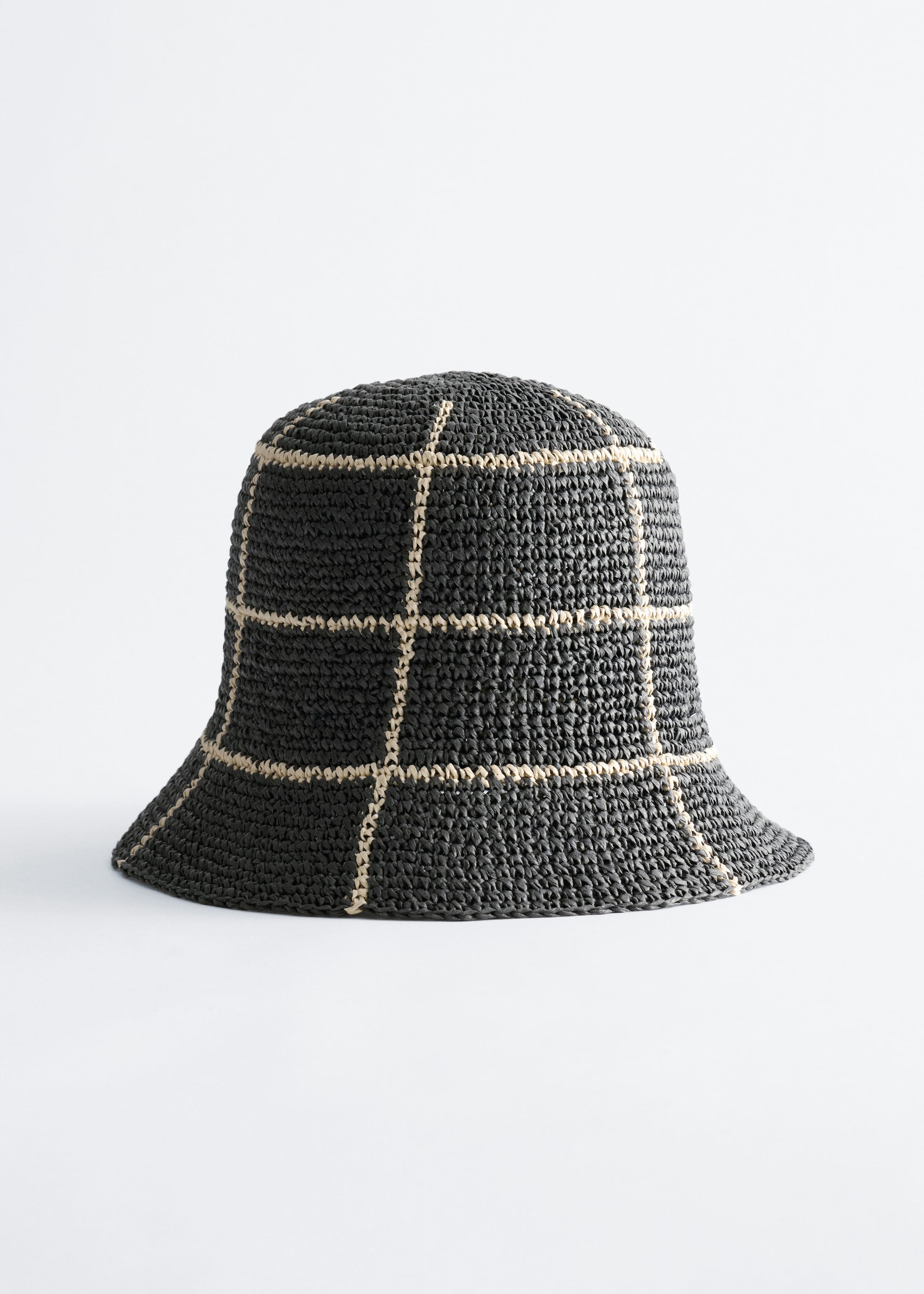 Woven Straw Bucket Hat - Black - Still Life