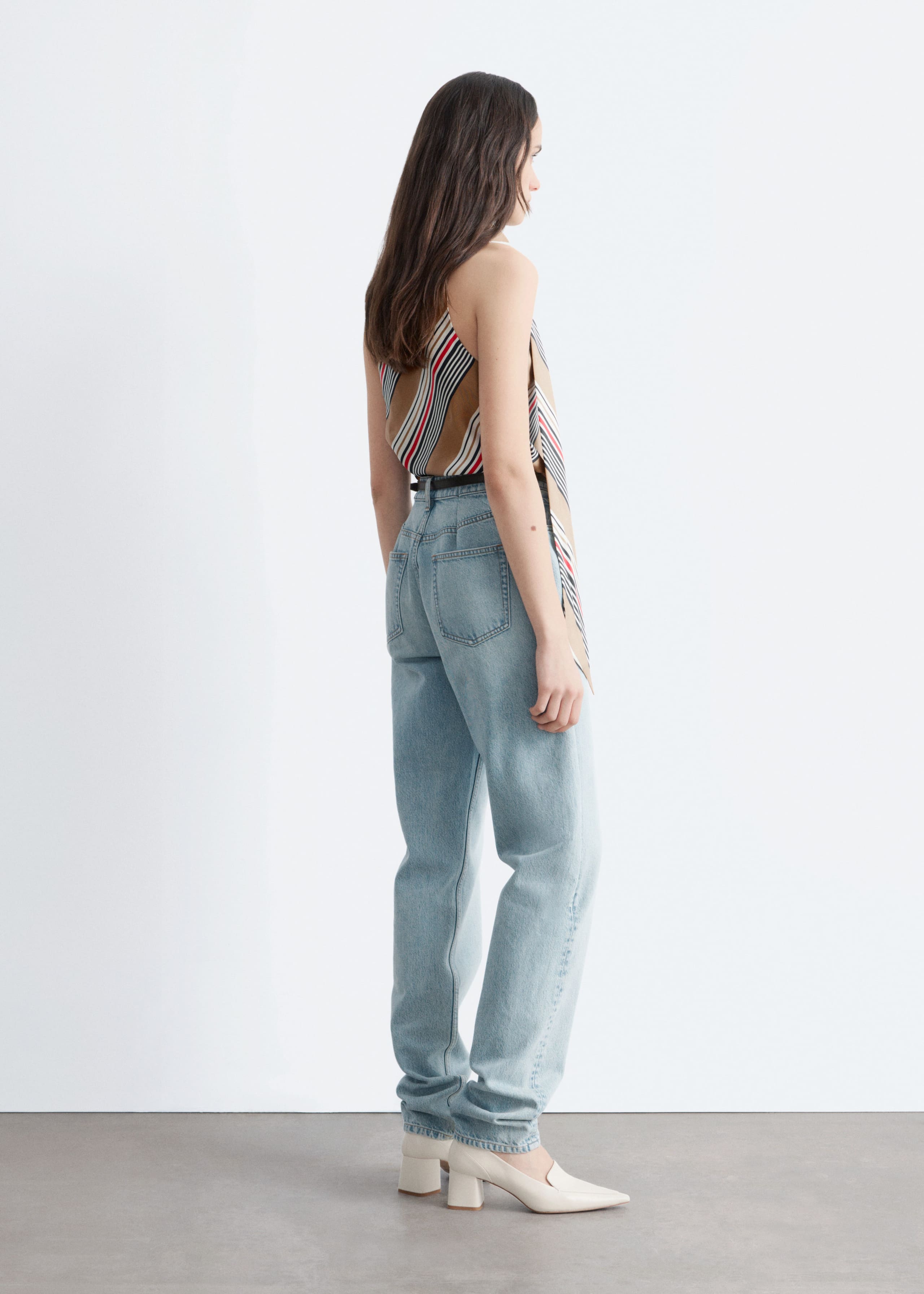 Image of Scarf-Neck Silk Top