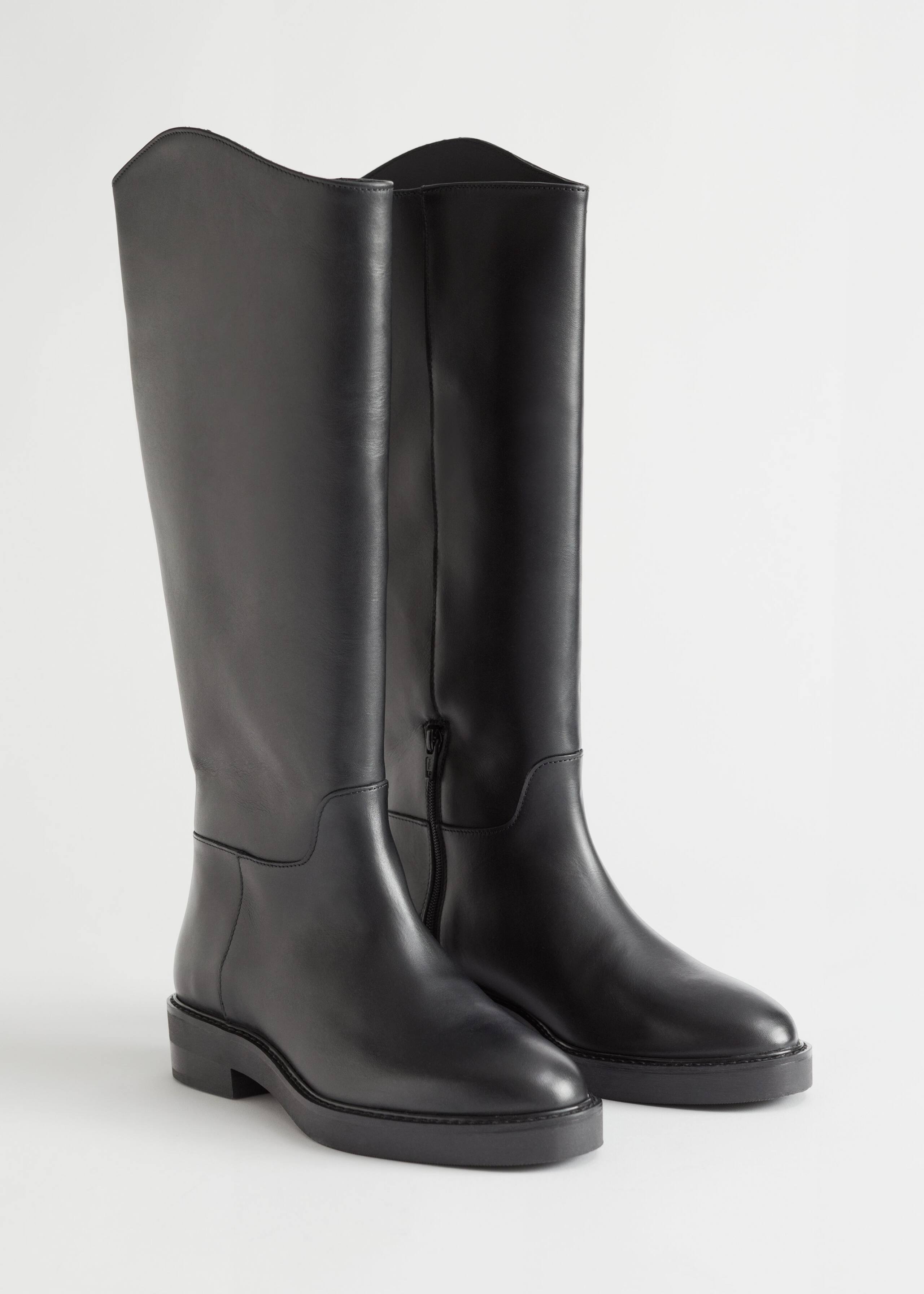 Leather Riding Boots - Black - Still Life