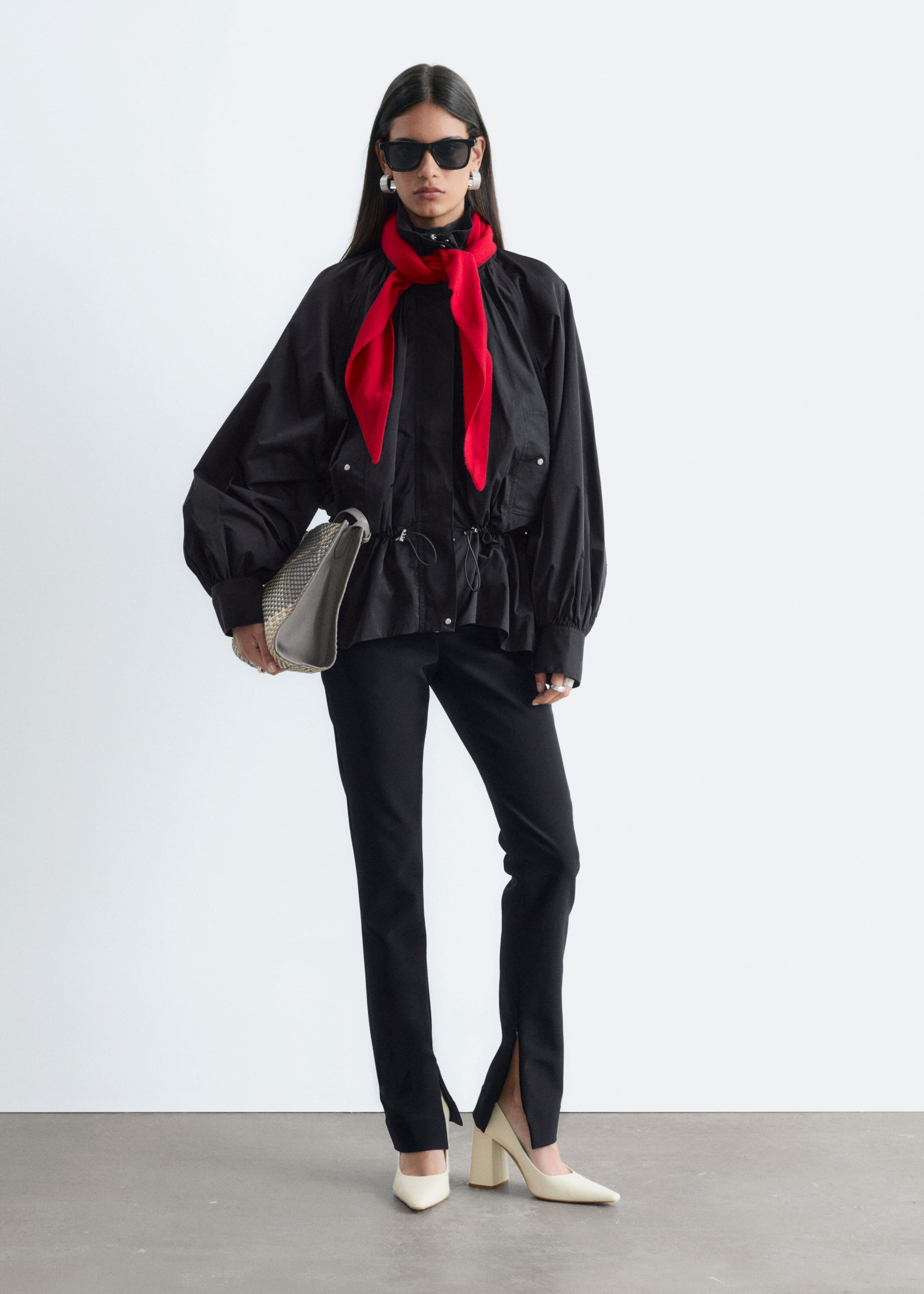 Nylon Funnel-Collar Jacket - Light Beige - Lookbook