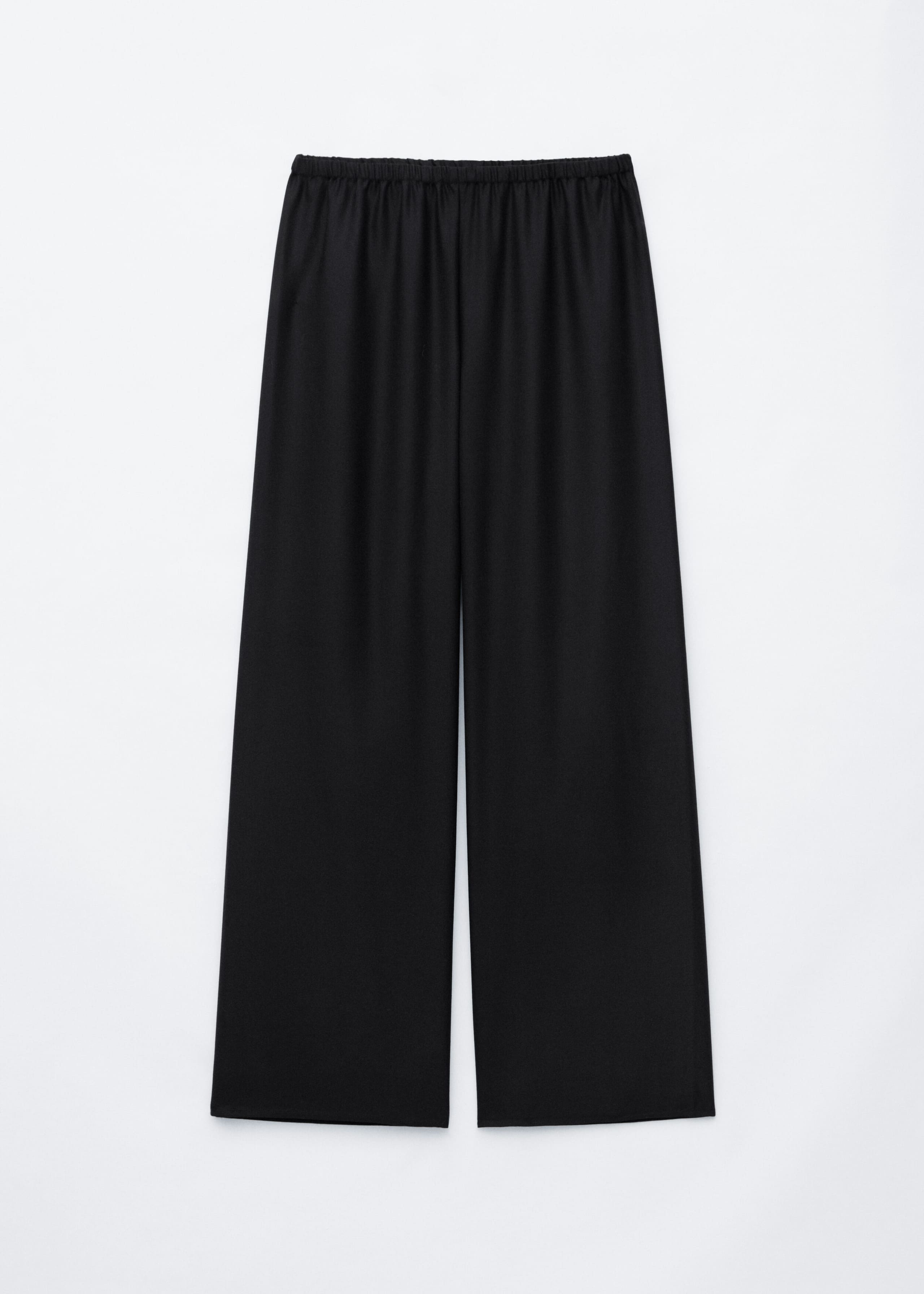 Pantaloni pull on in lana - Nero - Natura morta