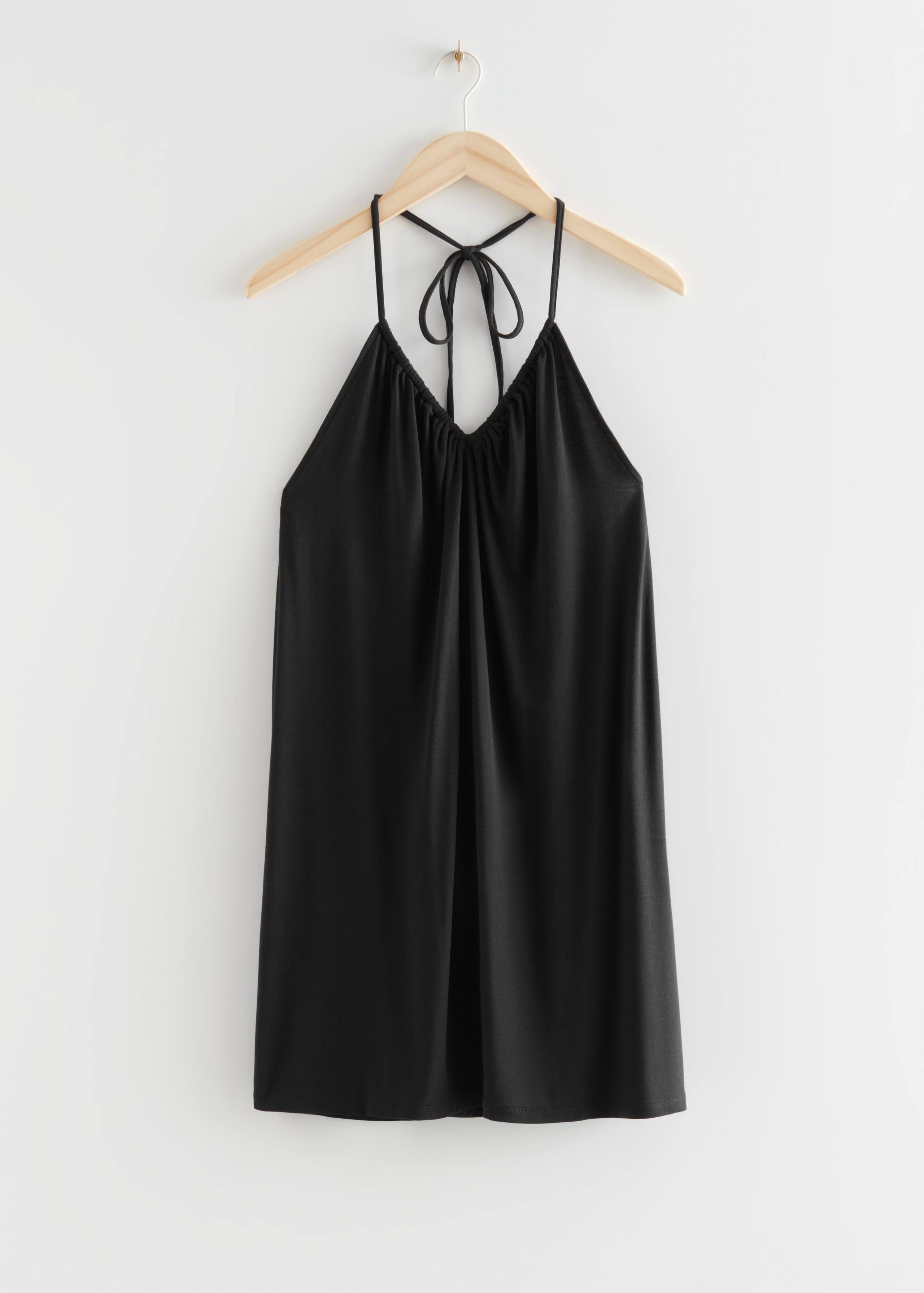 Strappy Halter Mini Dress - Black - Still Life