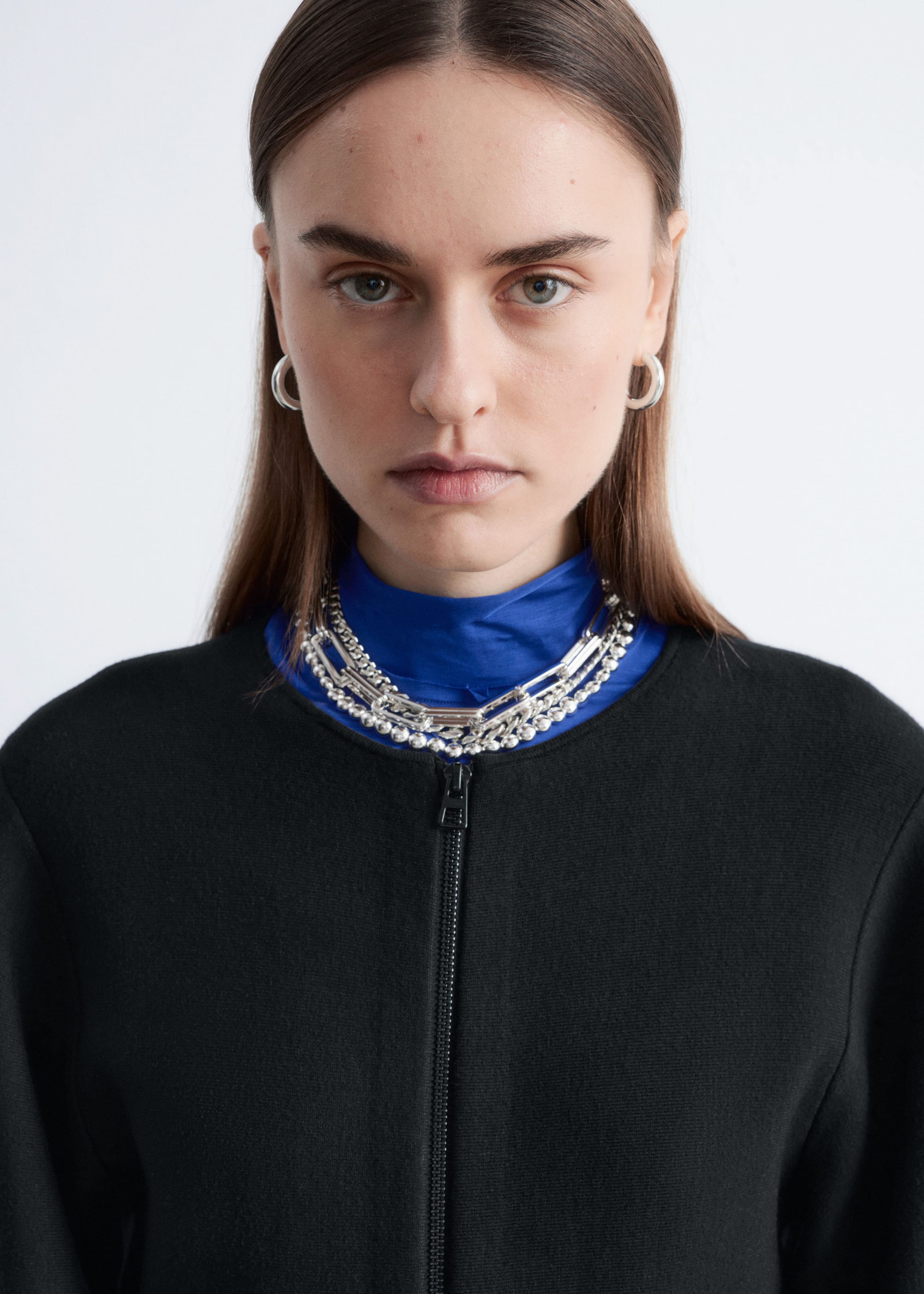 Image of Sculptural-Sleeve Knitted Mini Dress