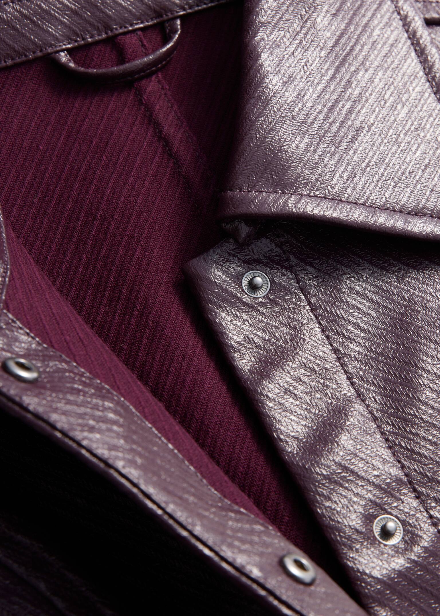 Cropped Patch-Pocket Jacket - Plum - 4