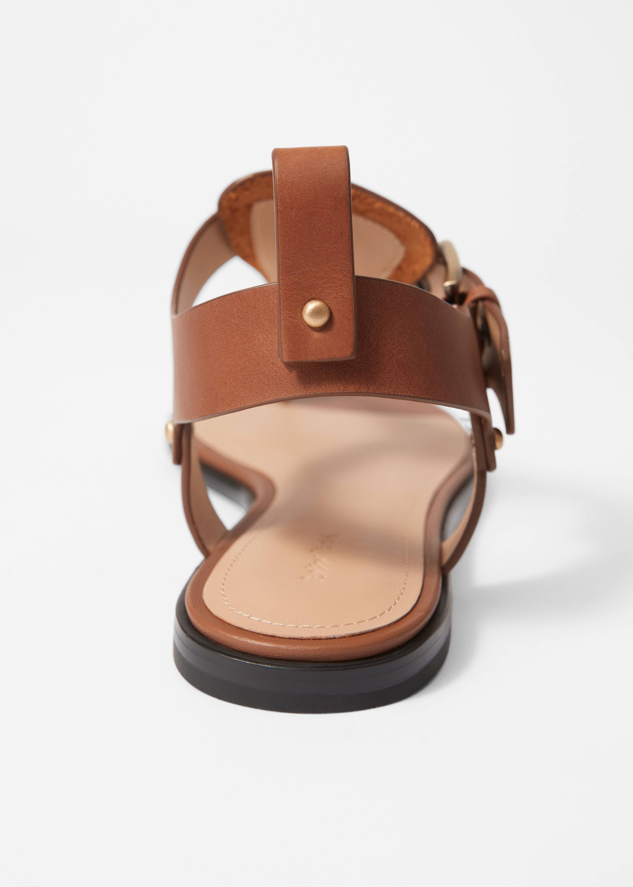 Zobrazit větší obrázek: Kožené sandály s páskem kolem kotníku - Hnědá - ŽENY | H&M CZ 5