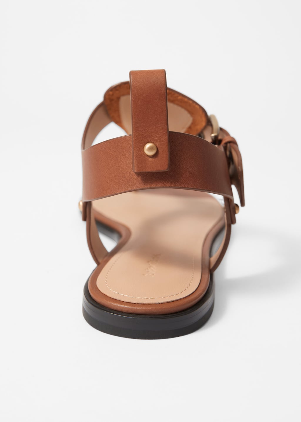 Sandalias de piel con tiras en el tobillo - {{variantName}} - Detalle descriptivo