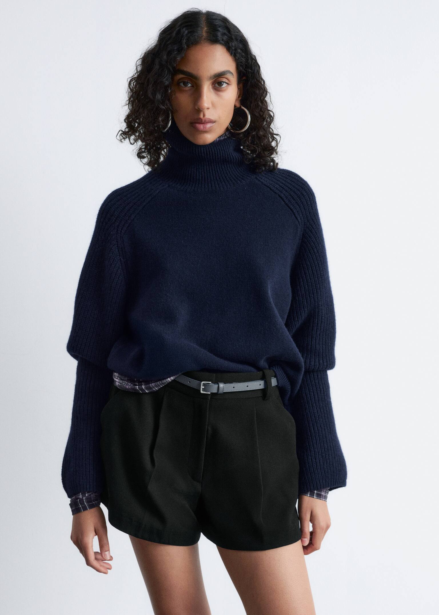 Boxy Turtleneck Jumper - Dark Blue/Dark Brown/Dark Grey - 5