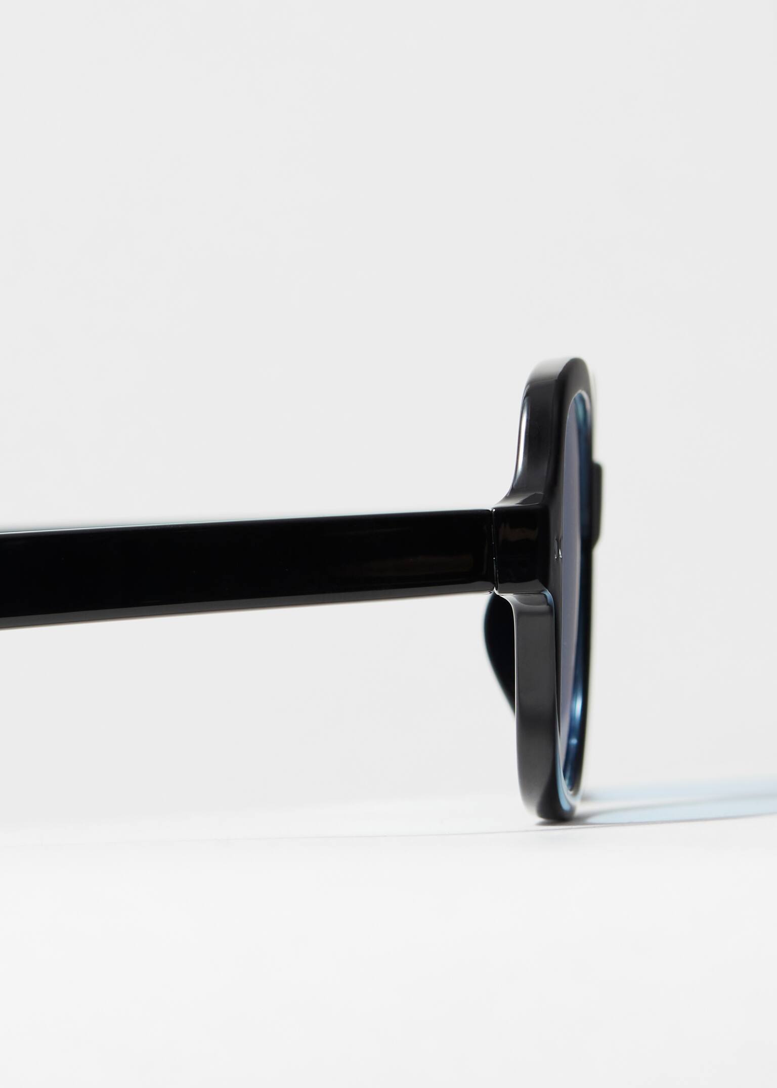 Rectangular Frame Sunglasses - Black/Light Blue - 3