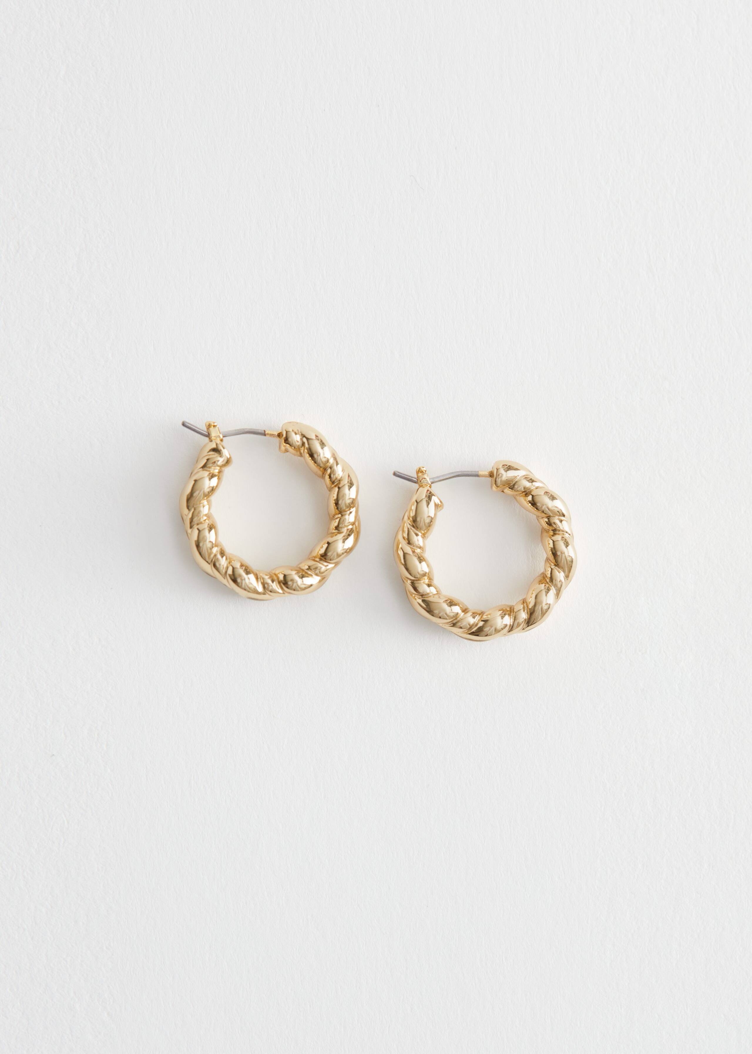 ChunkyTwistedHoopEarrings - Gold-Coloured - Natura morta