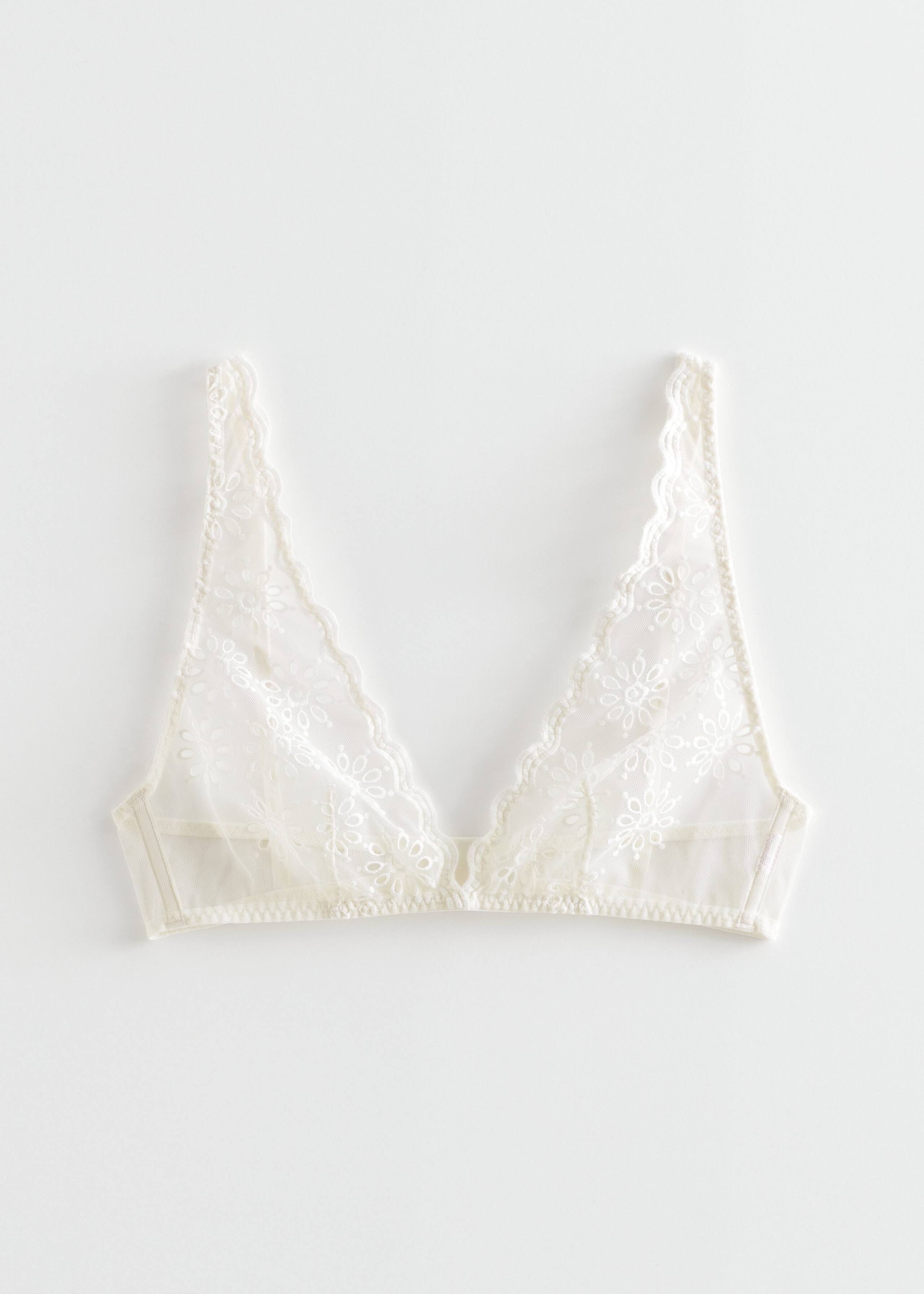 Daisy Embroidered Triangle Bra - Daisy White - Still Life
