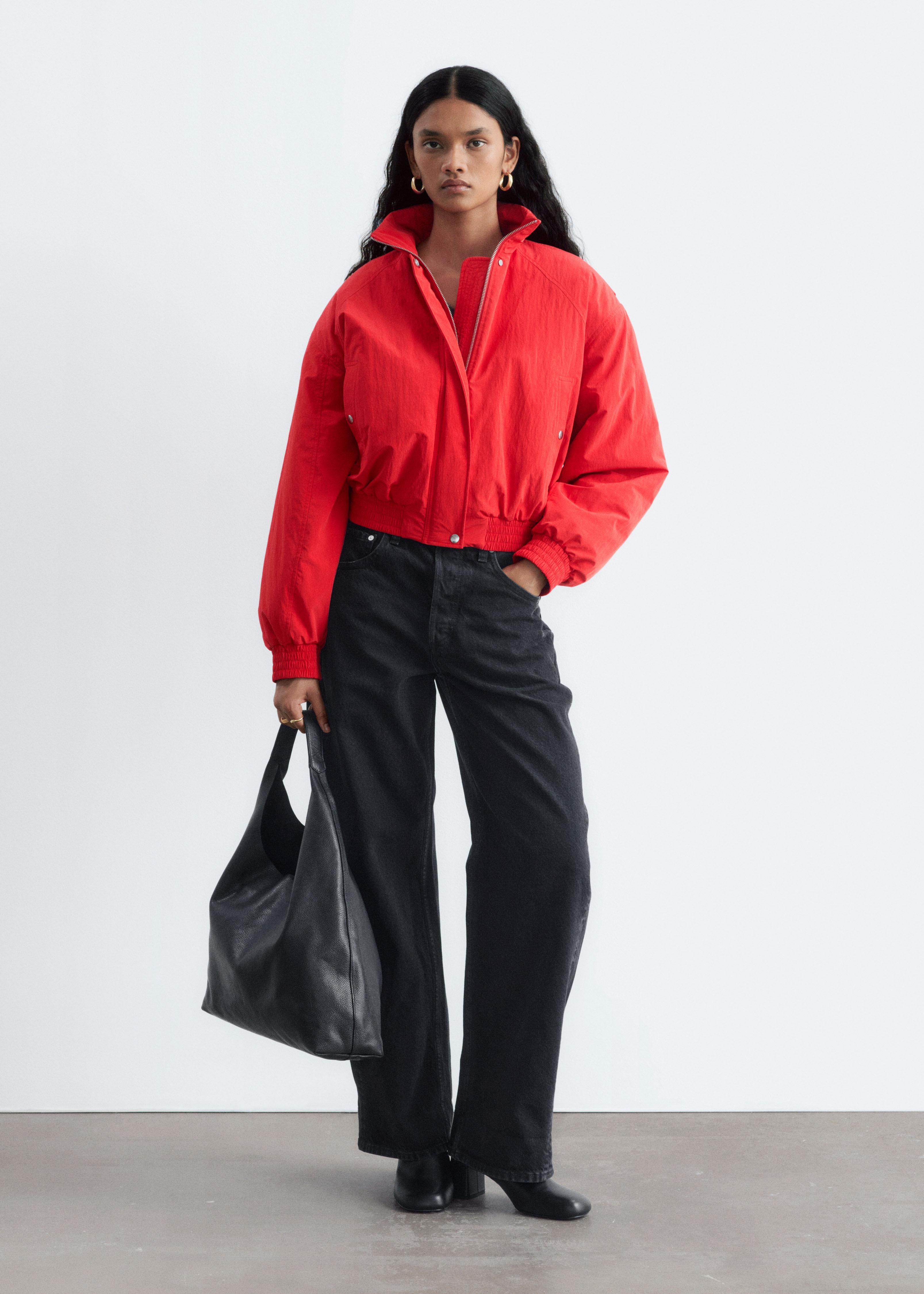 Bunda Bomber Inspirovaná 80. Lety - Červená