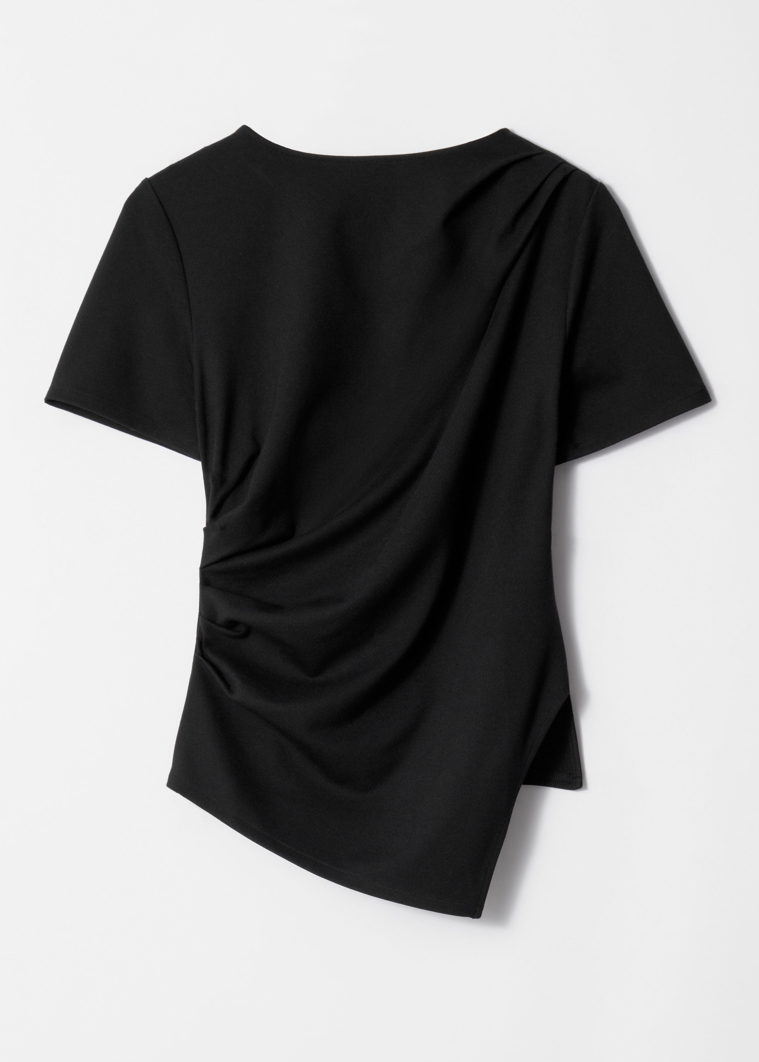 [FLARE UP]★25SS★Asymmetrical Draped Roll-Up T-Shirt ASYMMETRIC DRAPED T-SHIRT - courrèges
