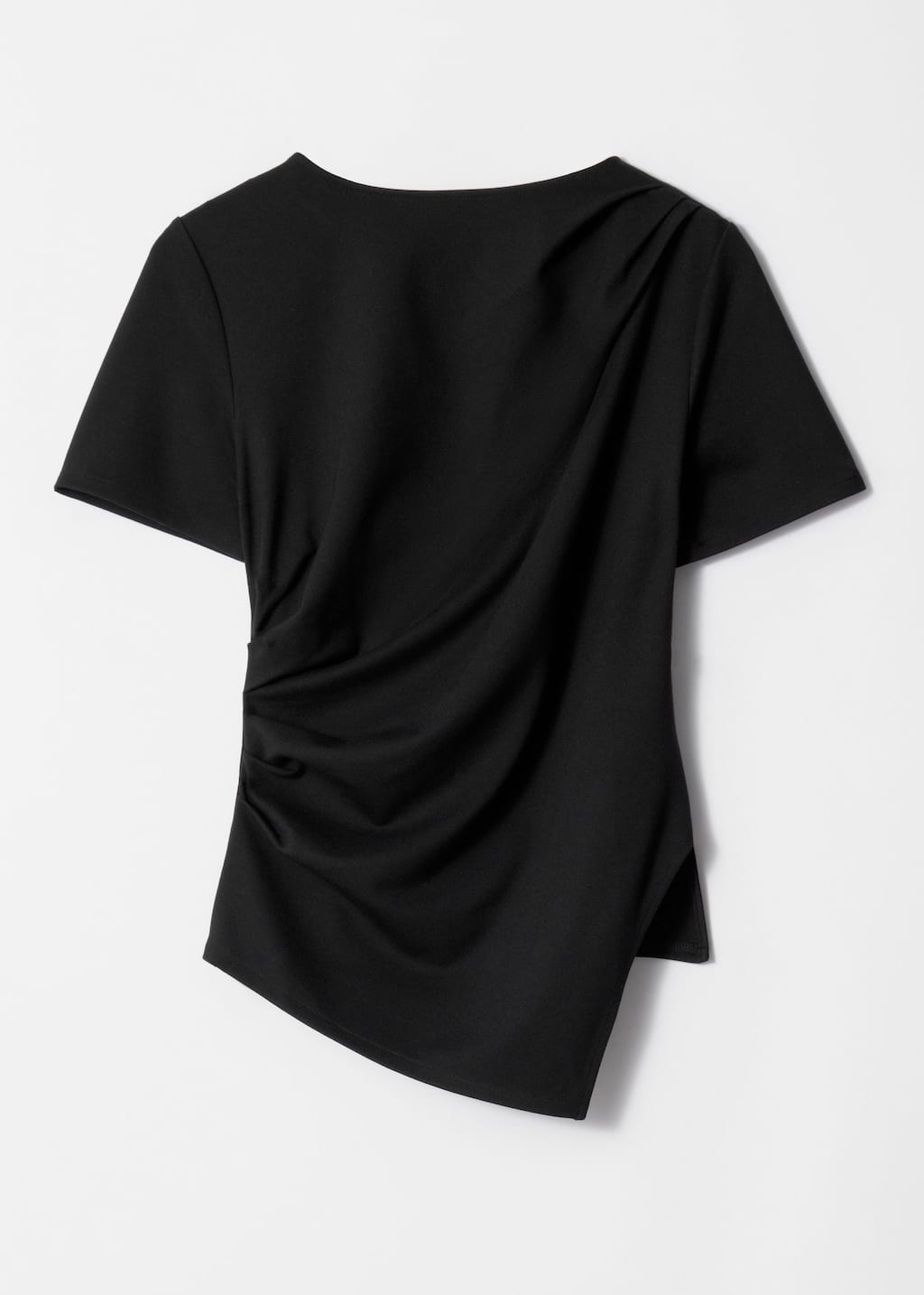 Image of Draped Asymmetric T-shirt