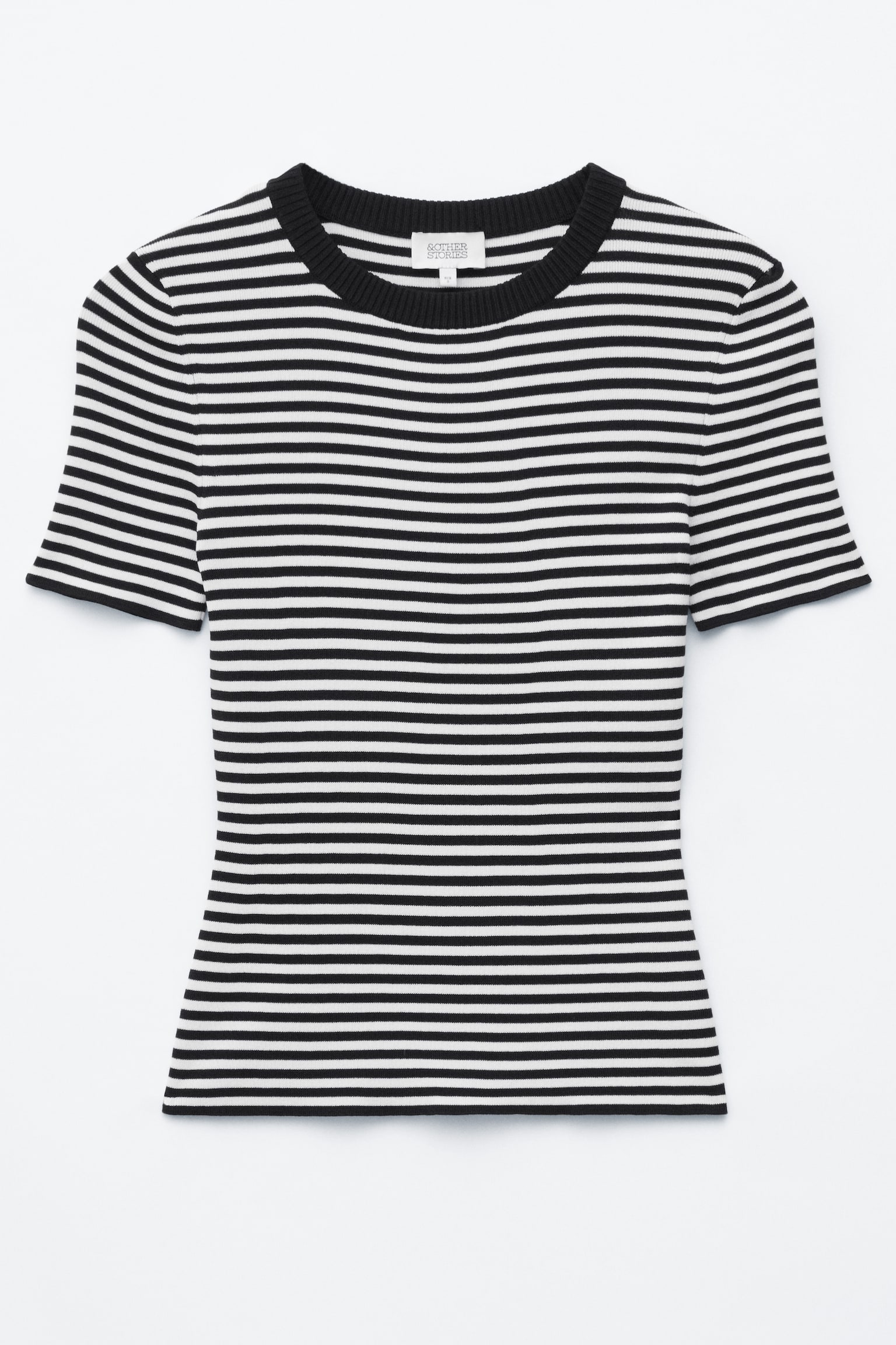 Geribbeld T-shirt - Black/White/Striped/Rood/lila/gestreept/Blauw/wit gestreept
