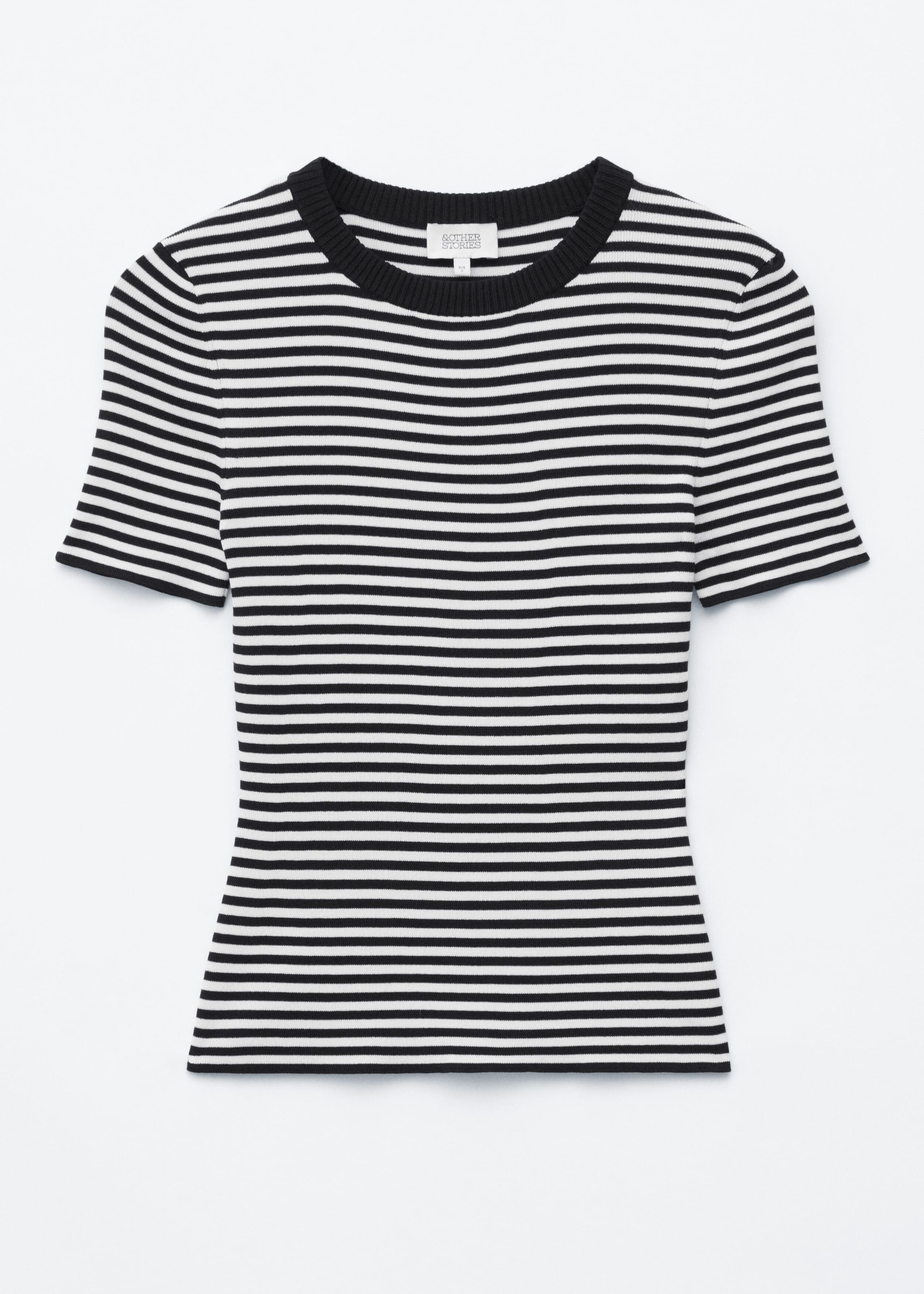 Ribbed T-Shirt - Black/White/Striped - Still Life