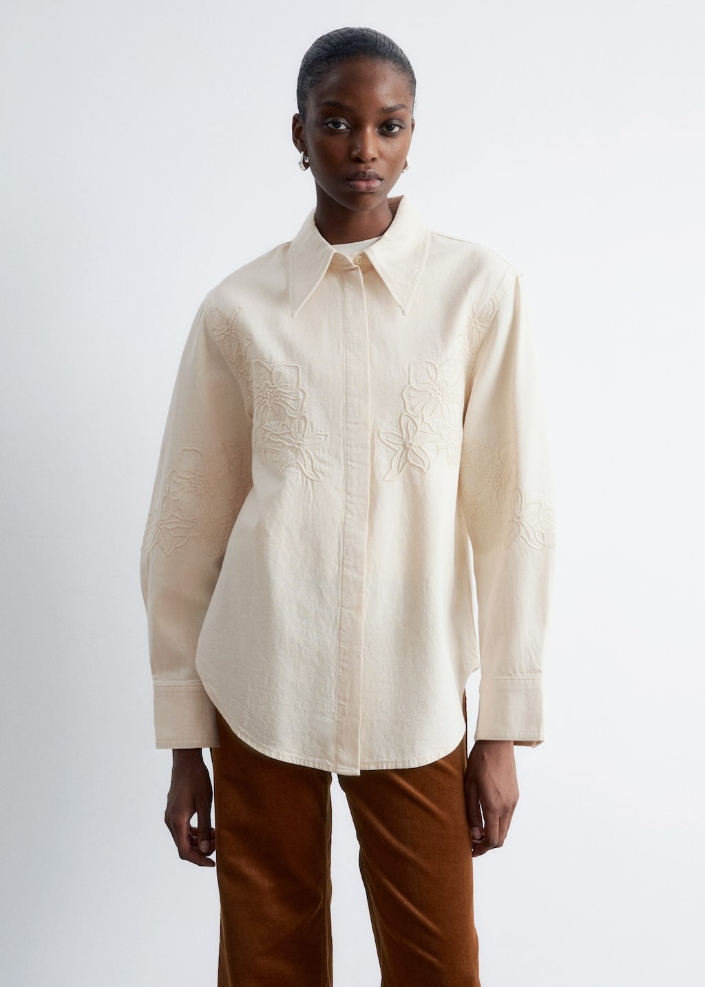 Image of Embroidered Denim Shirt