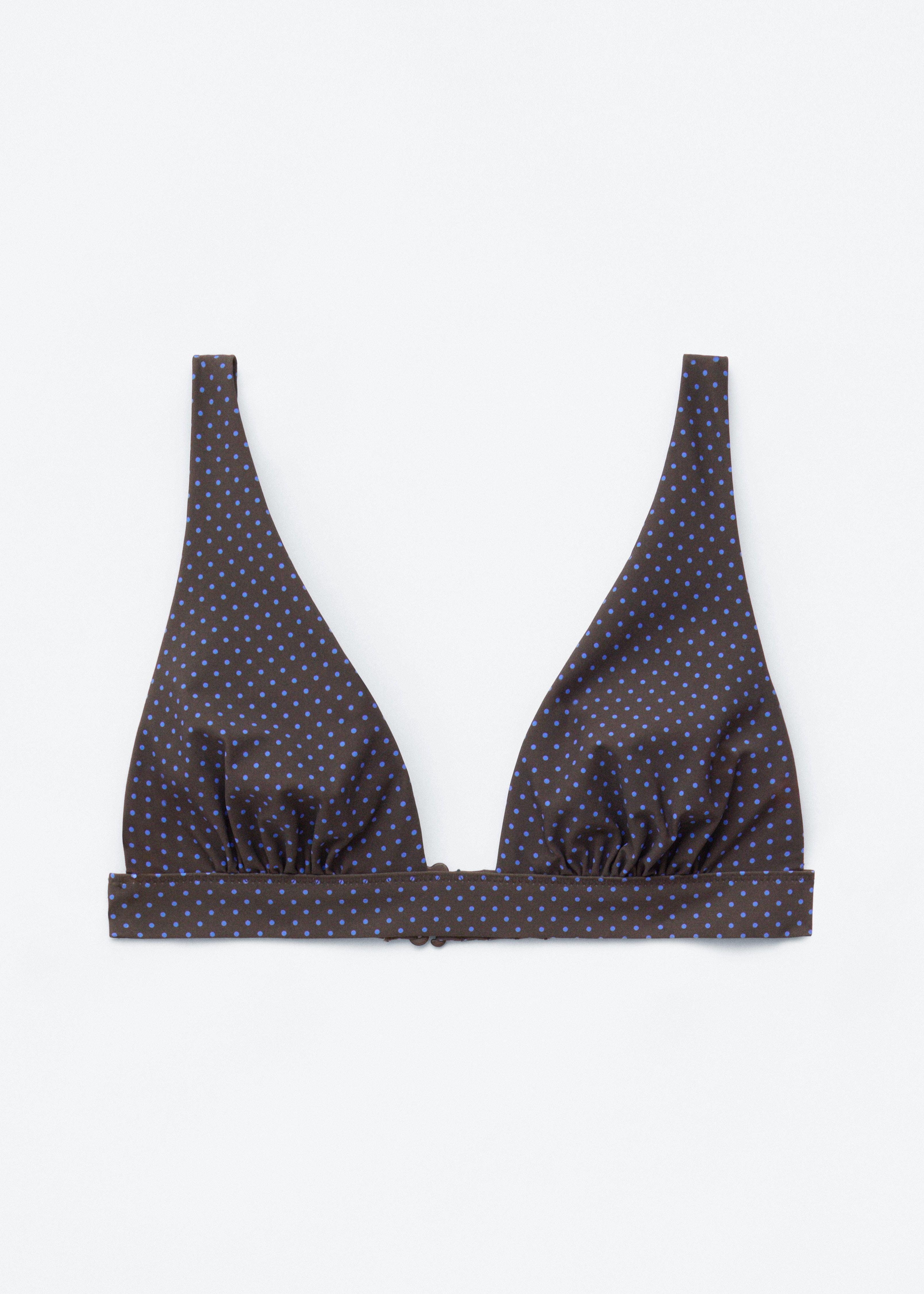 Triangel-Bikinitop - Dunkelbraun/Blau gepunktet/Schwarz