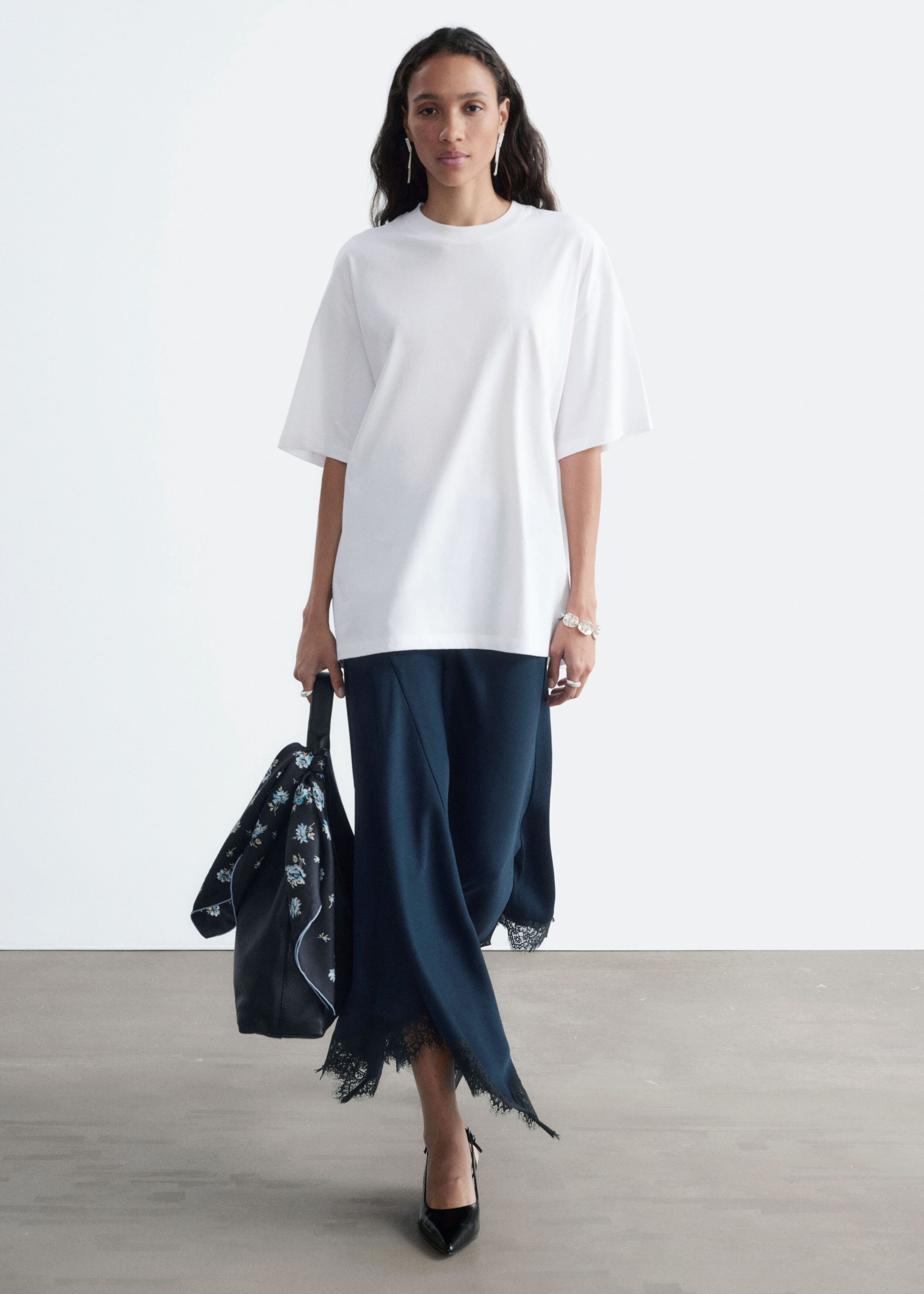 Oversized Cotton T-Shirt - White - Still Life