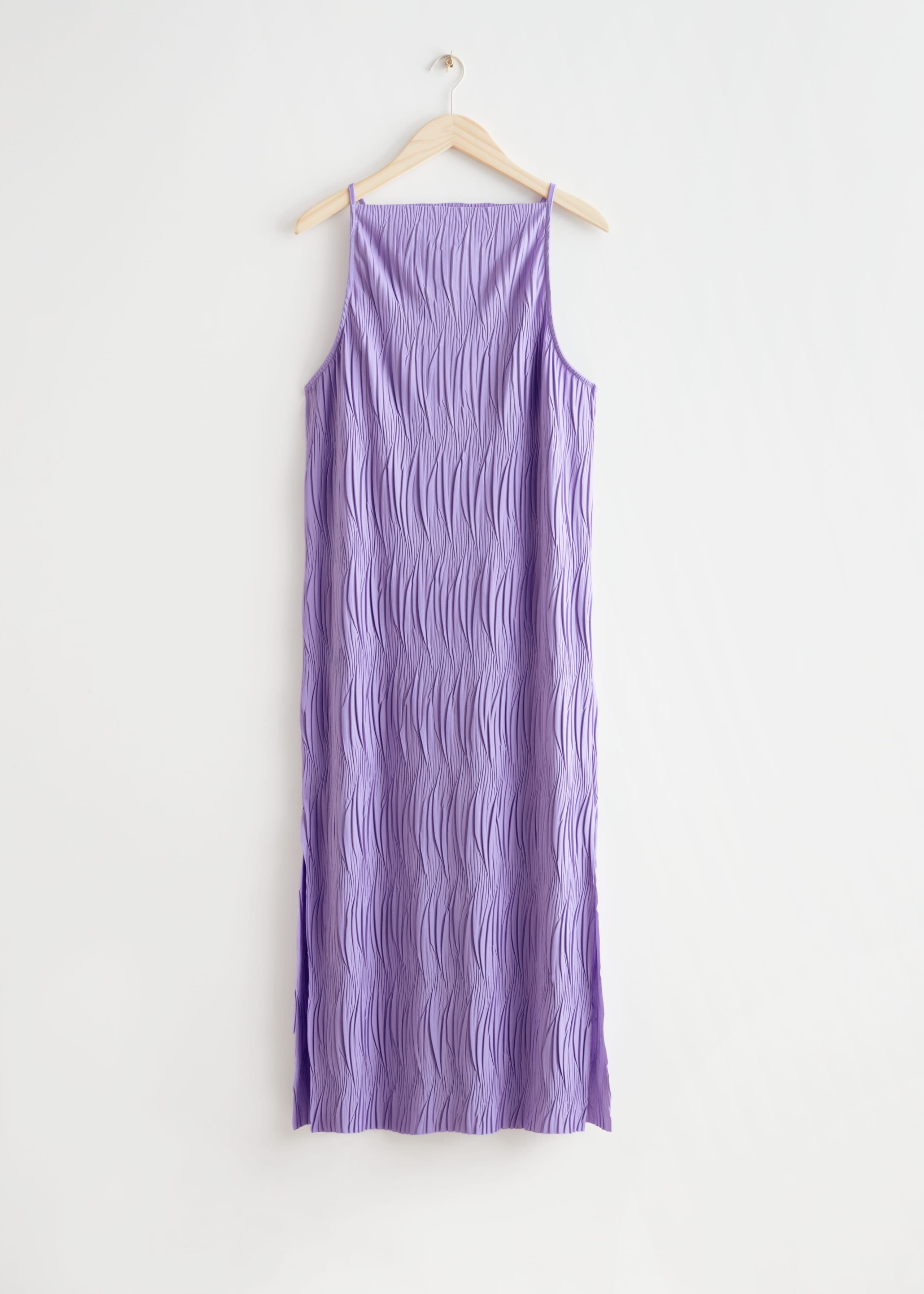 Plissé Pleated Maxi Dress - Lilac - Natura morta