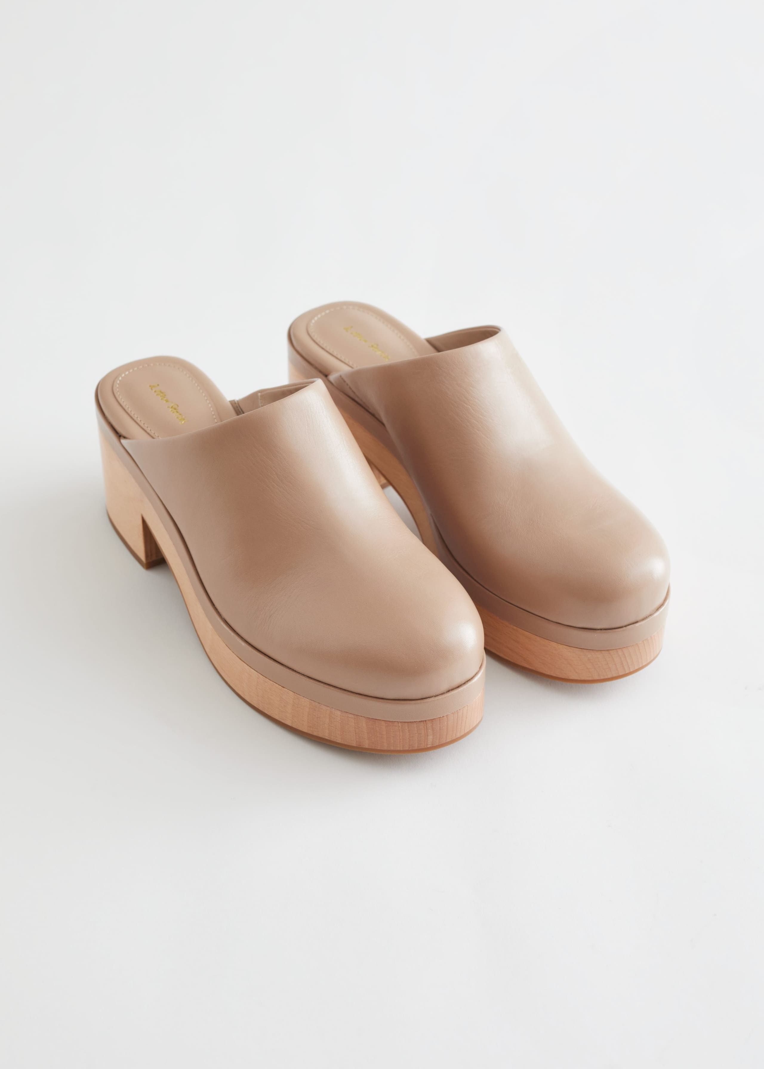 Wooden Heel Clogs - Black - Still Life