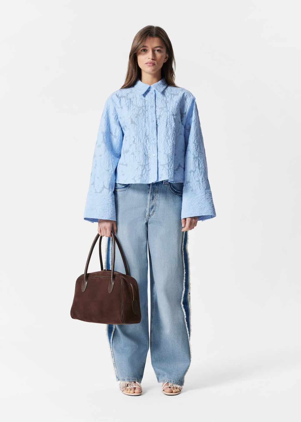 Chemise jacquard - Blanc - Lookbook