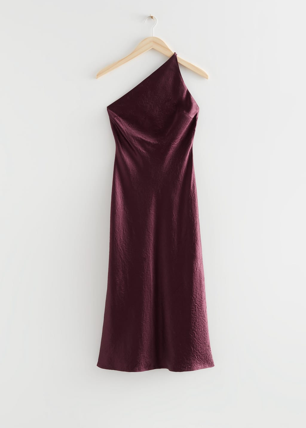 Vestido midi de satén de un solo hombro - Azul oscuro - Bodegón